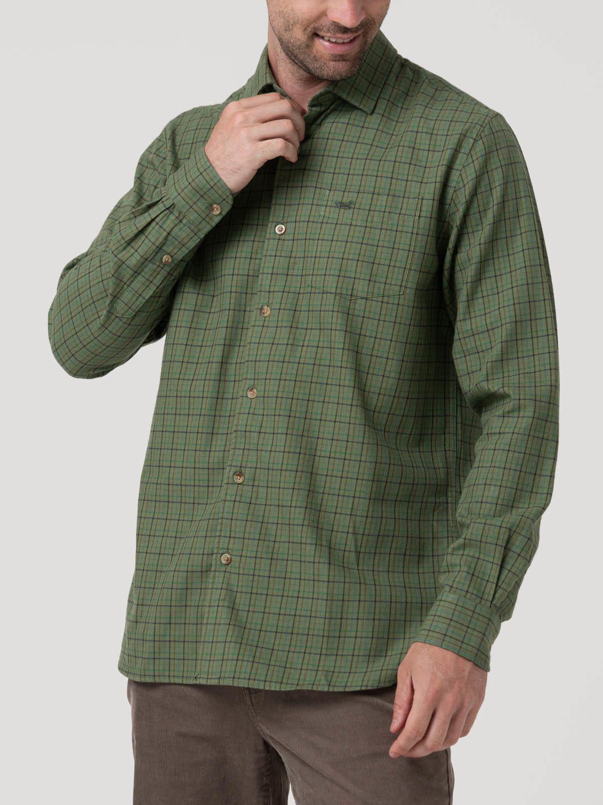 Camisa Algodón Hombre Wool Verde-4