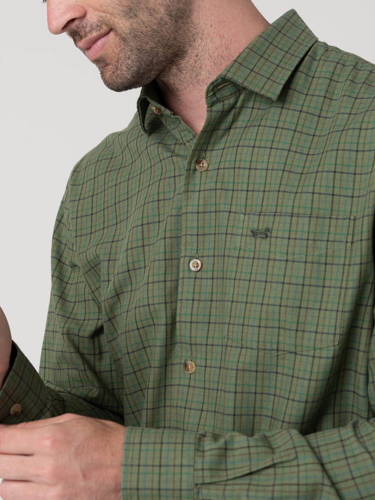 Camisa Algodón Hombre Wool Verde-6