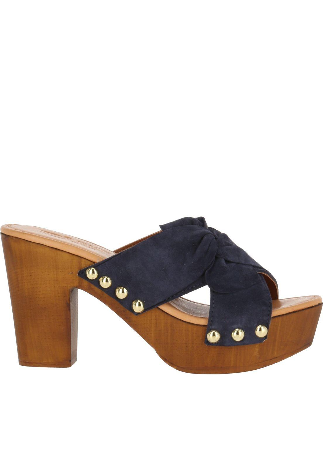 Sandalia Gamuza Shabby Azul Marino Mujer Rockford-2