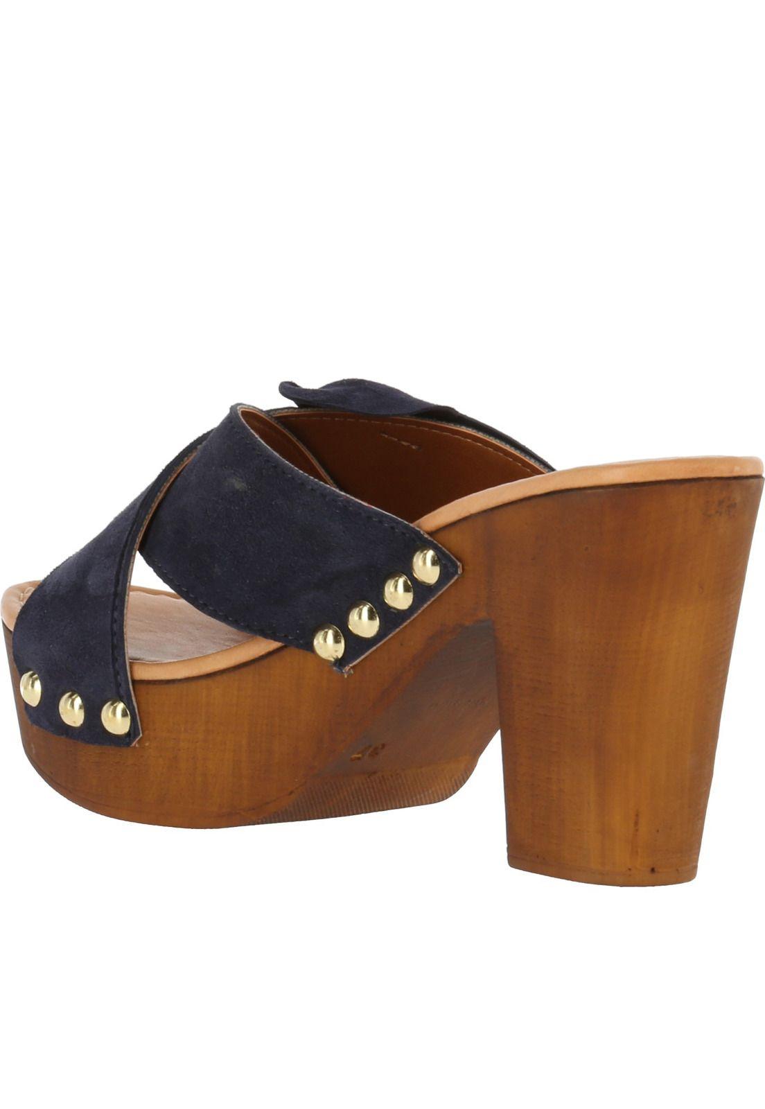 Sandalia Gamuza Shabby Azul Marino Mujer Rockford-4