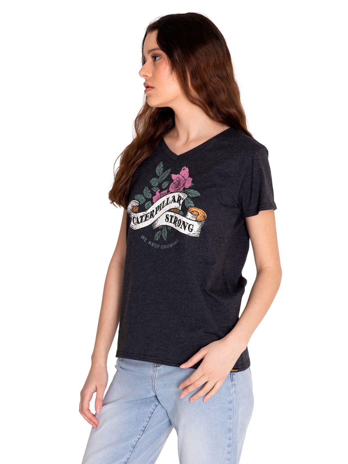 Polera Manga Corta Mujer V-Neck Graphic Tee 2 Negro-1