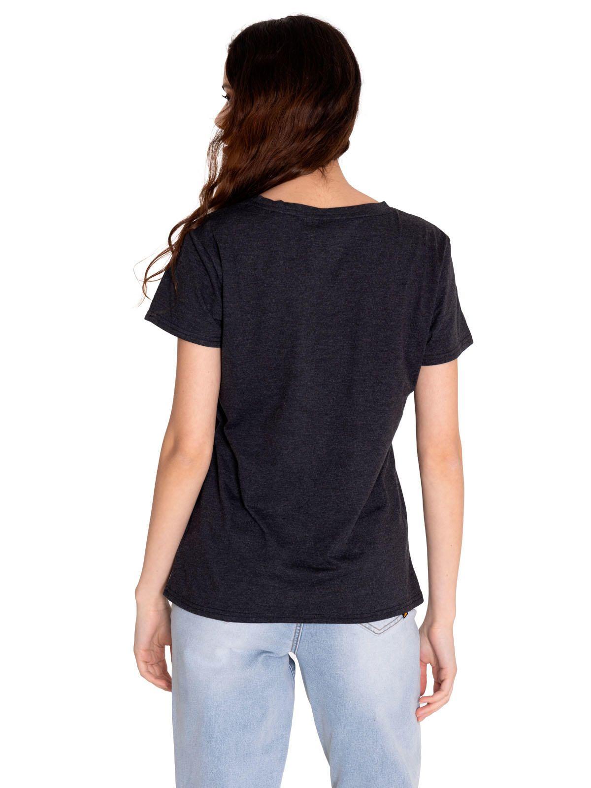 Polera Manga Corta Mujer V-Neck Graphic Tee 2 Negro-3