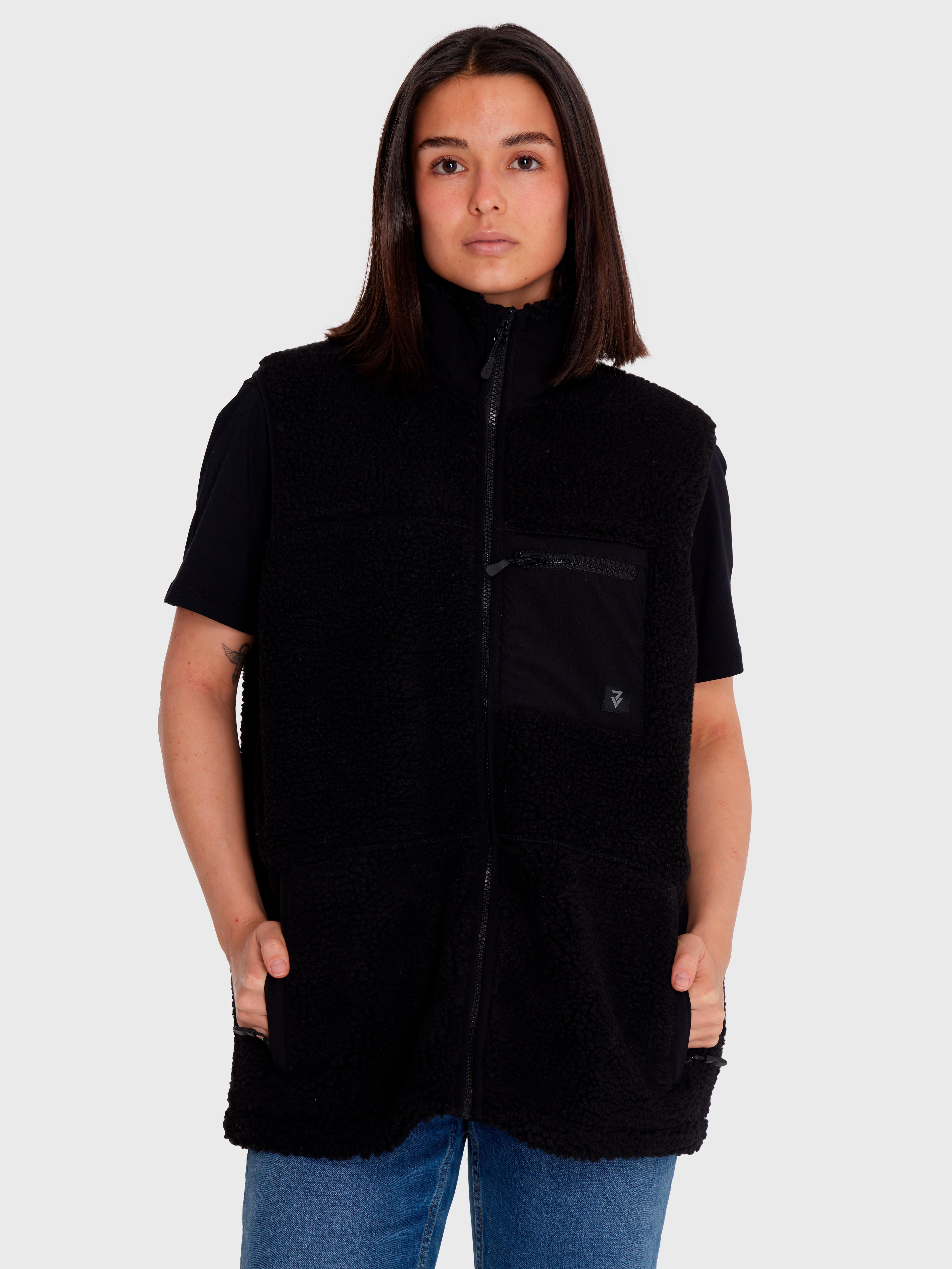 Polar Vest Sherpa sin mangas Negro Hombre-1