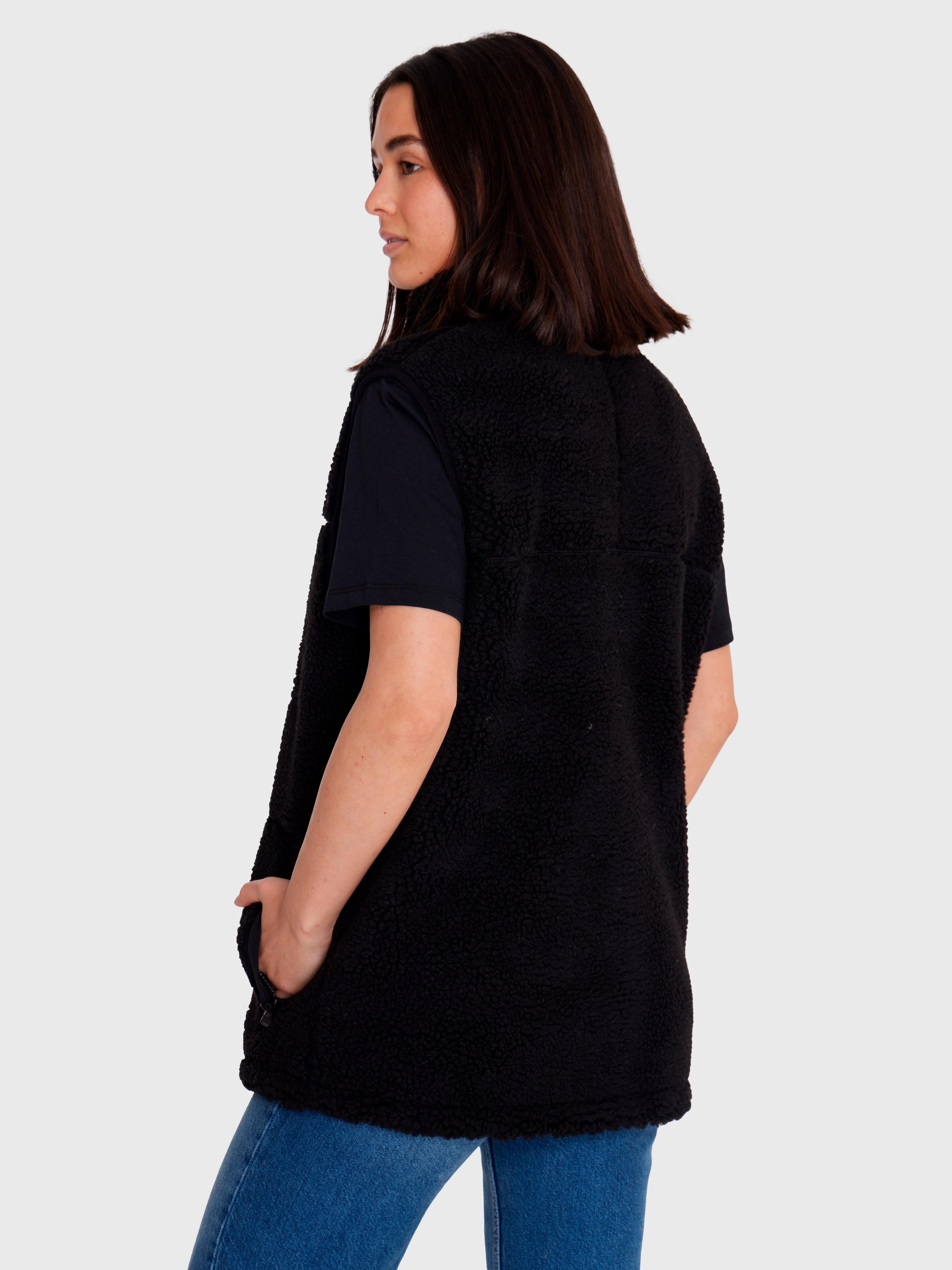 Polar Vest Sherpa sin mangas Negro Hombre-3