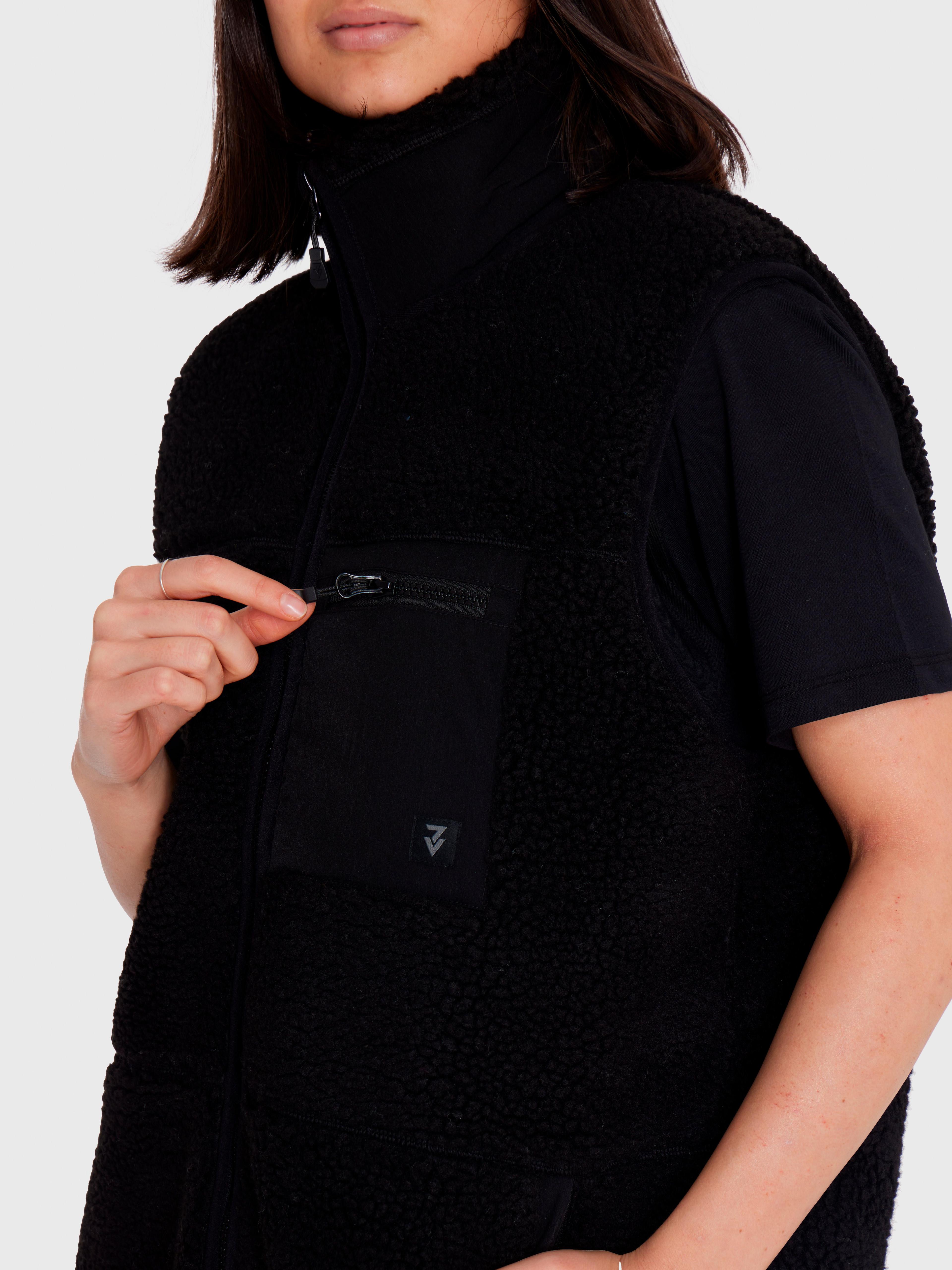 Polar Vest Sherpa sin mangas Negro Hombre-2