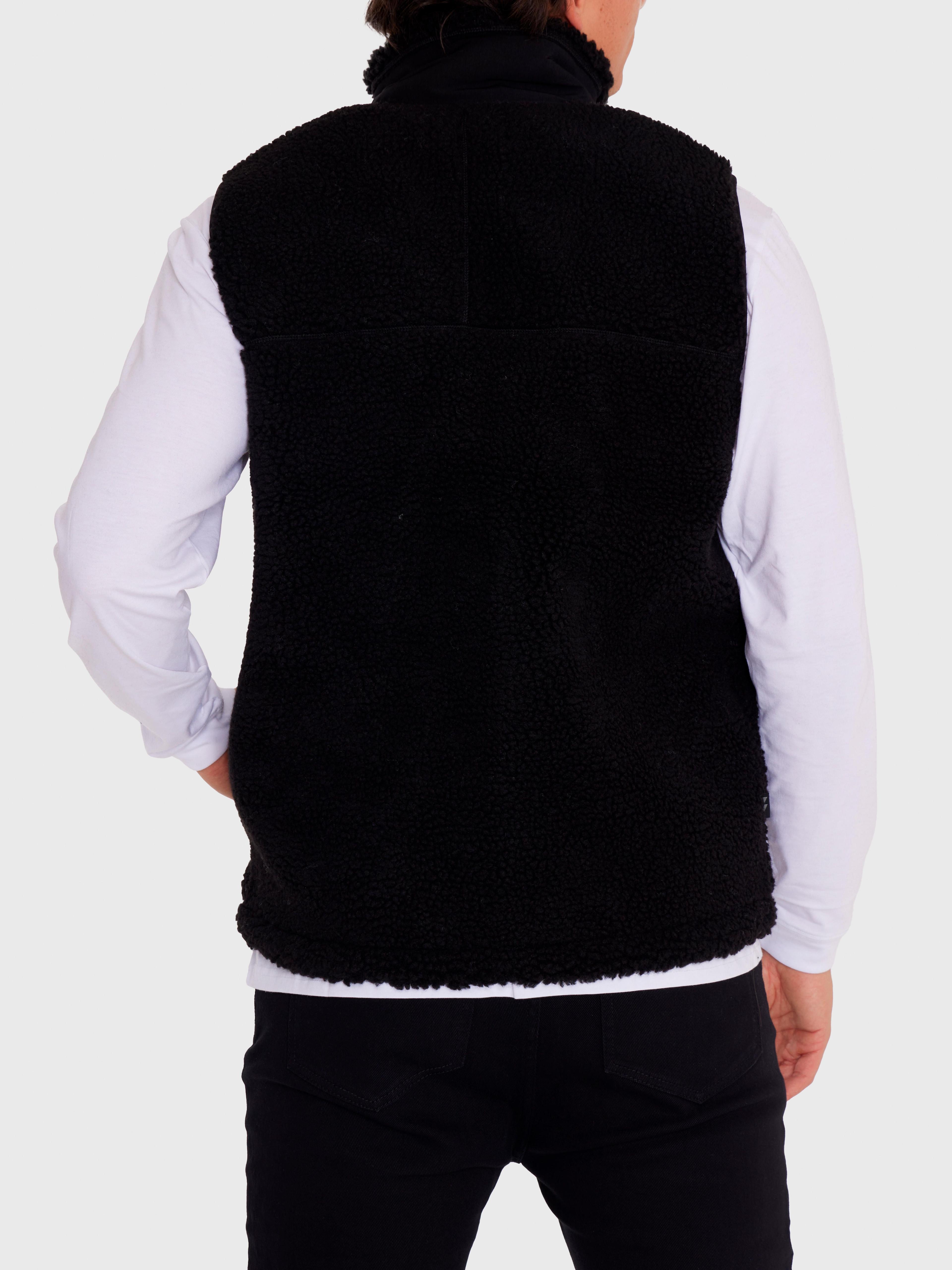 Polar Vest Sherpa sin mangas Negro Hombre-8