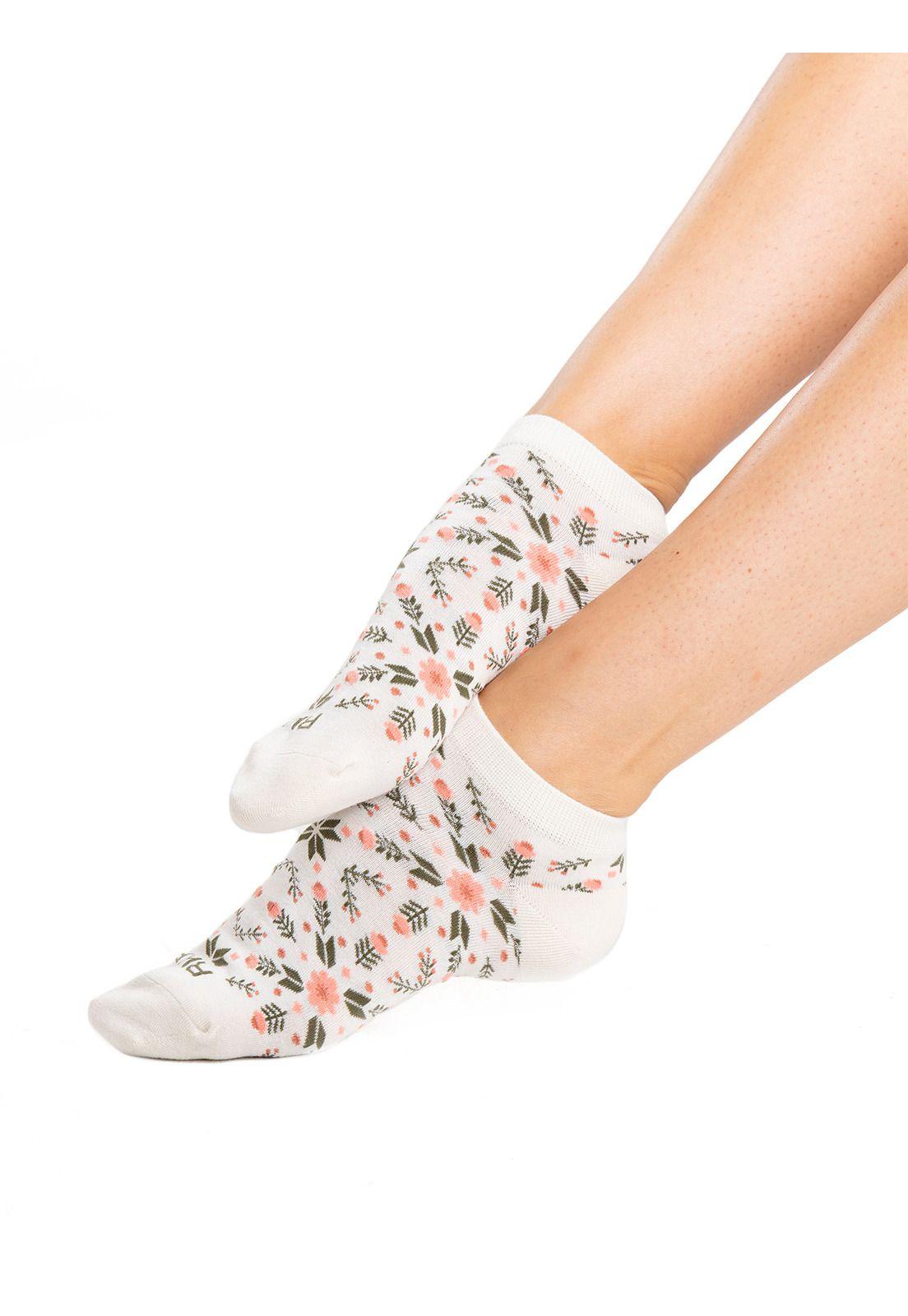 Calcetín Mujer Ped Fiori Beige-1
