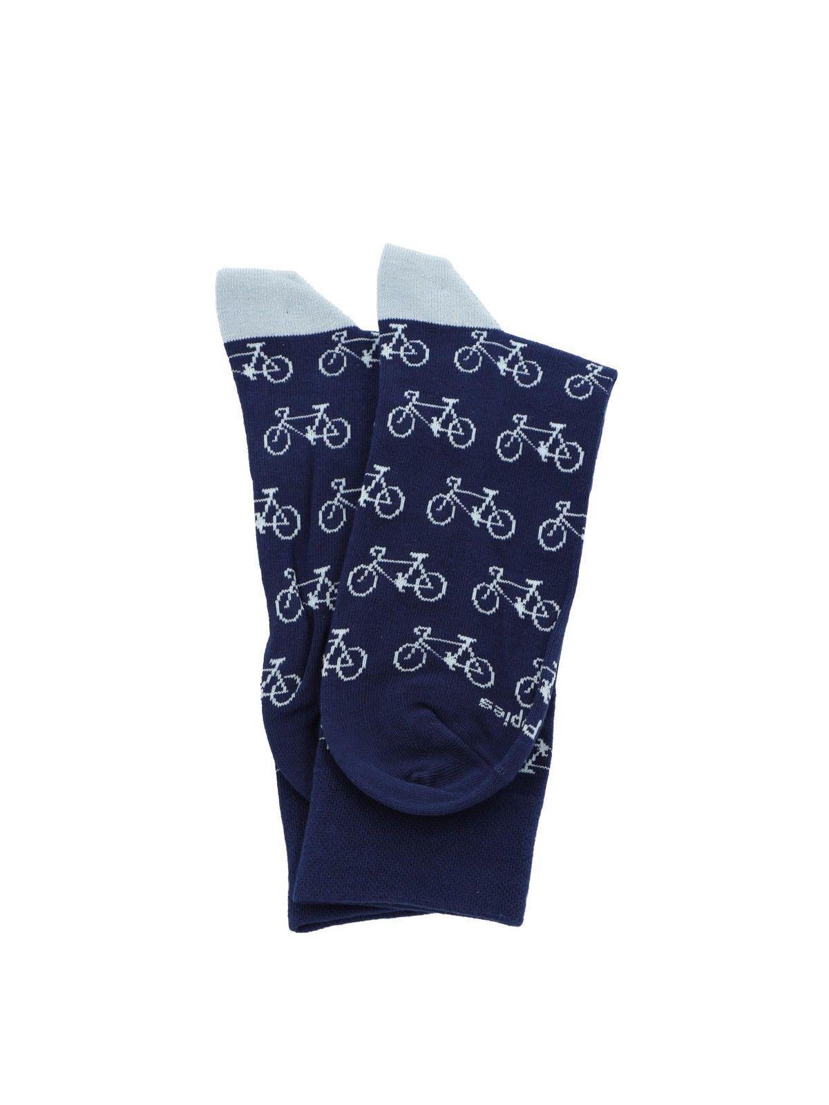 Calcetín Algodón Hombre C Cuff Bike Azul Oscuro-2