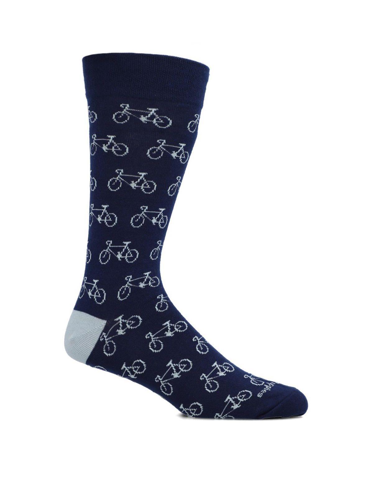 Calcetín Algodón Hombre C Cuff Bike Azul Oscuro-0
