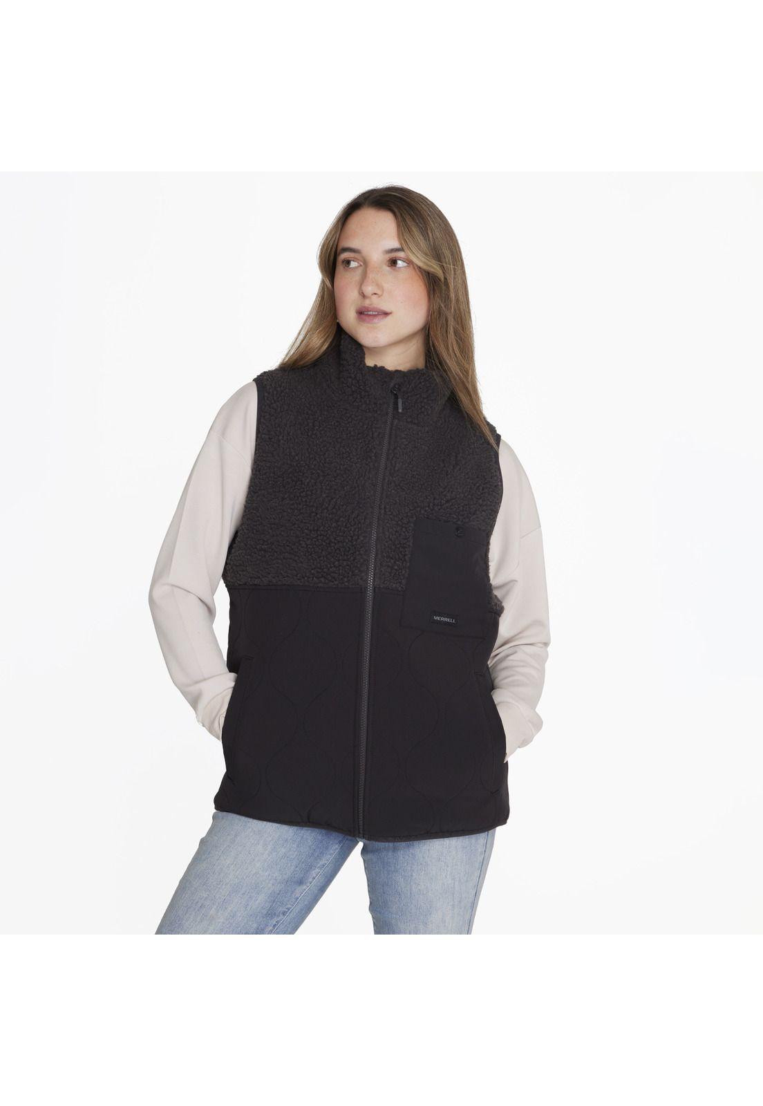 Polar Sleeveless Sherpa Negro Mujer-0