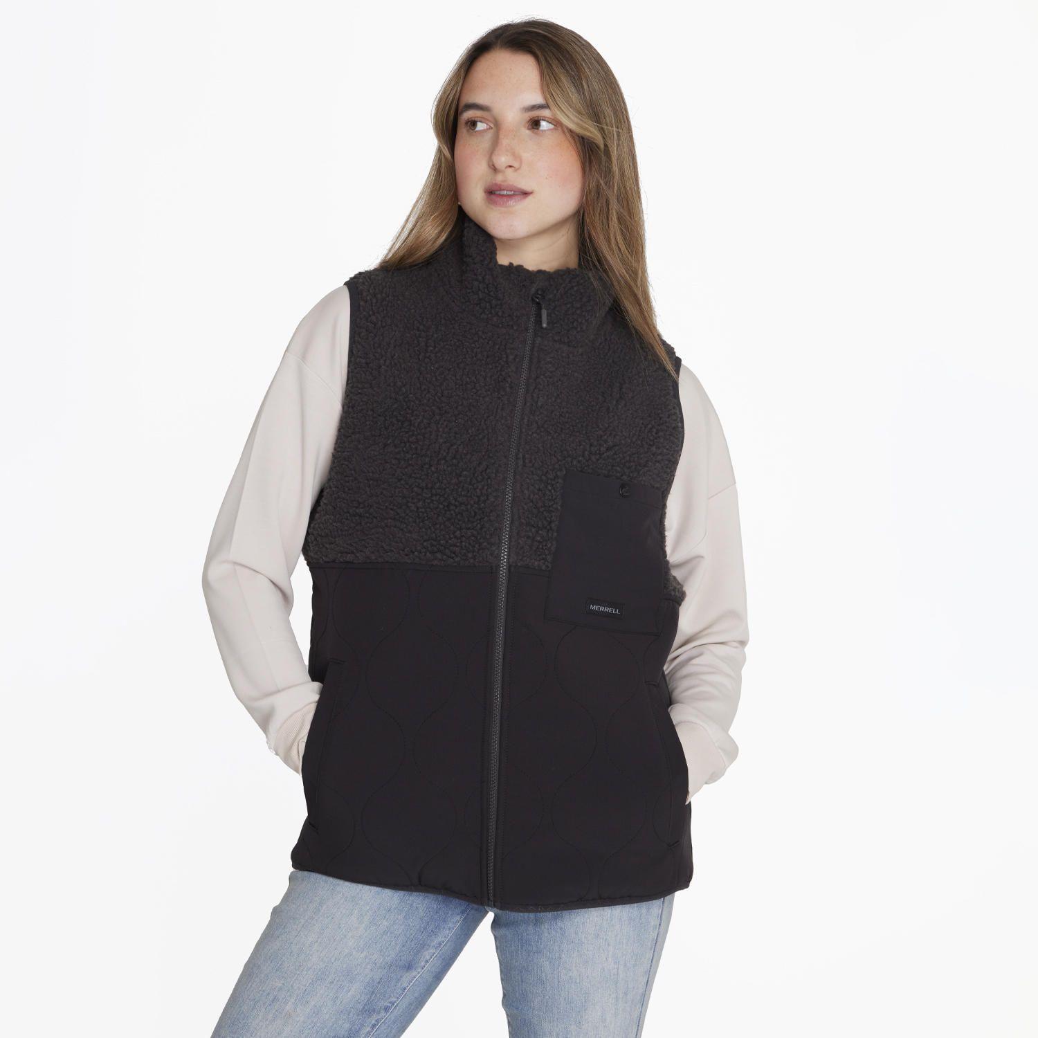 Polar Sleeveless Sherpa Negro Mujer-0