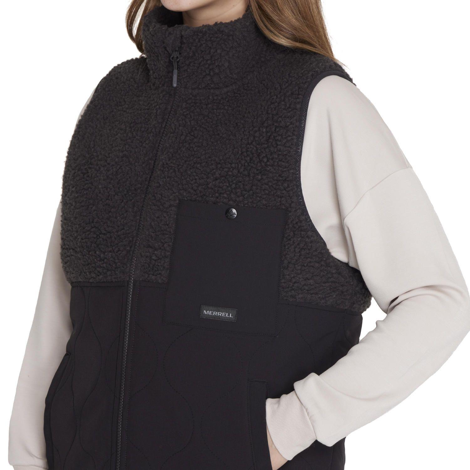 Polar Sleeveless Sherpa Negro Mujer-3