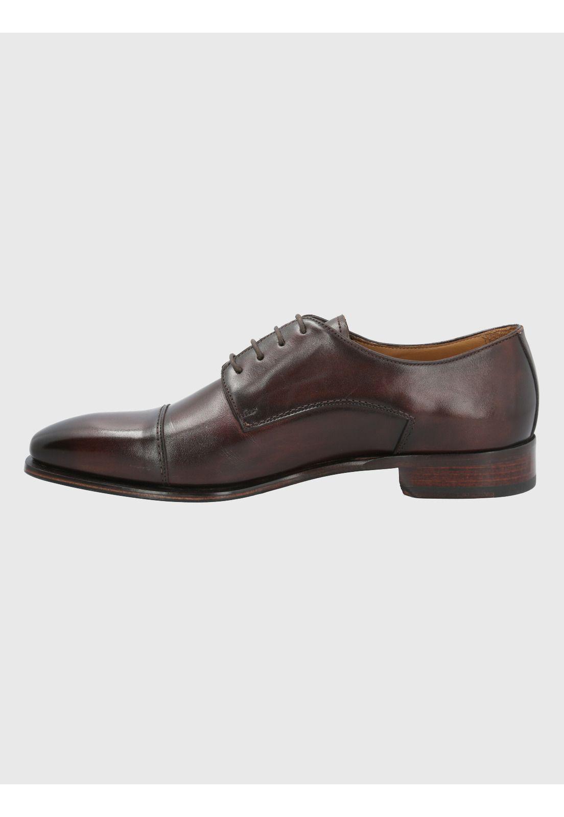 Zapato Cuero Café Oscuro Hombre Fiano -4