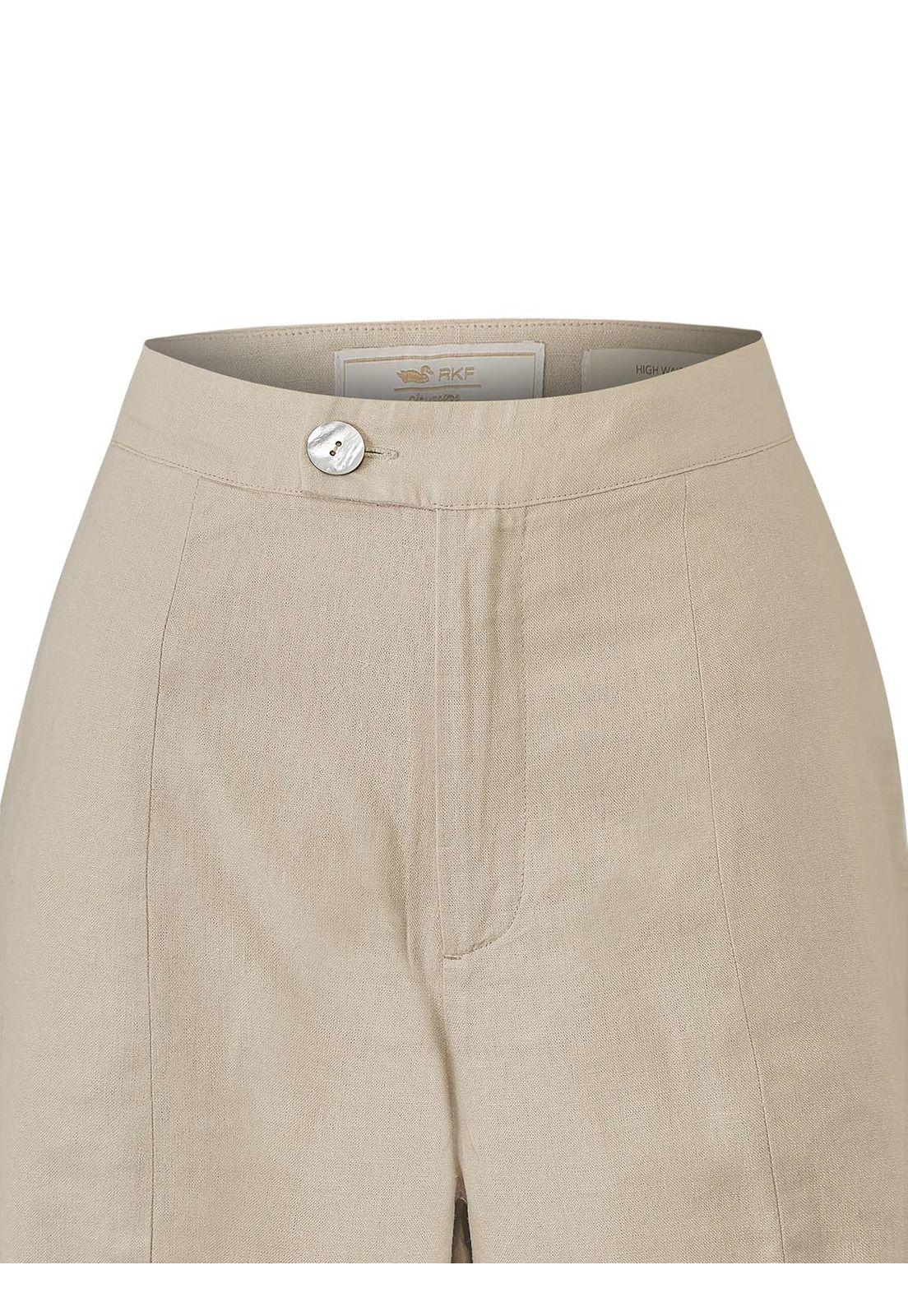Pantalón Lino Orgánico Mujer Loch Beige -3