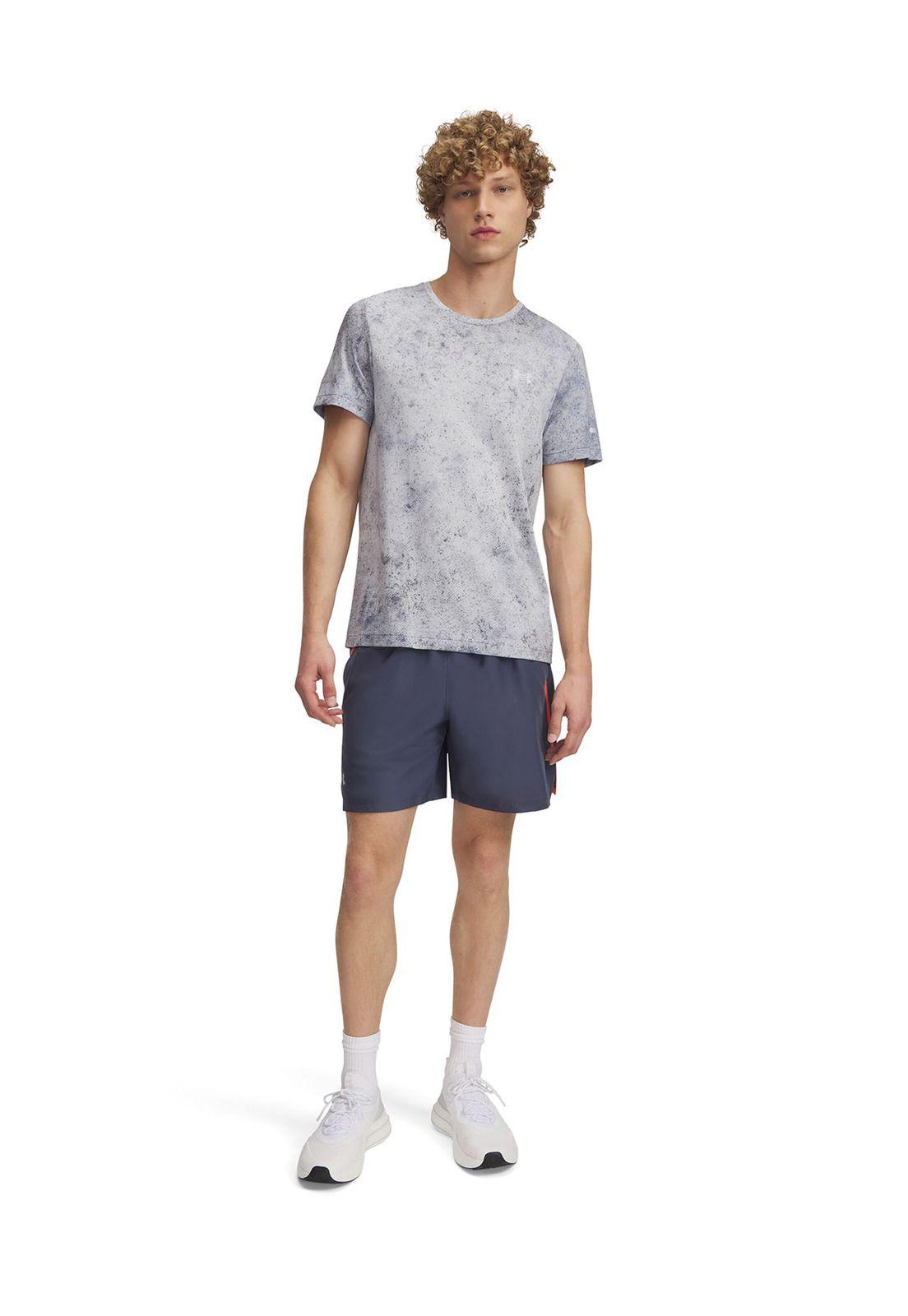 Shorts UA Launch Para Hombre Gris-3