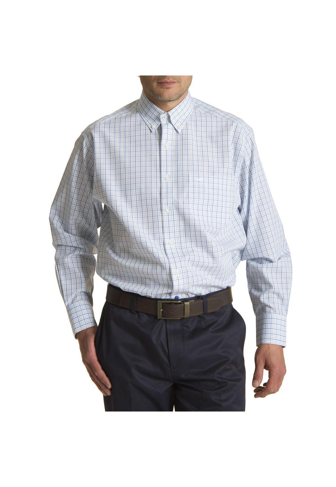 Camisa libre de arrugas Azul-0