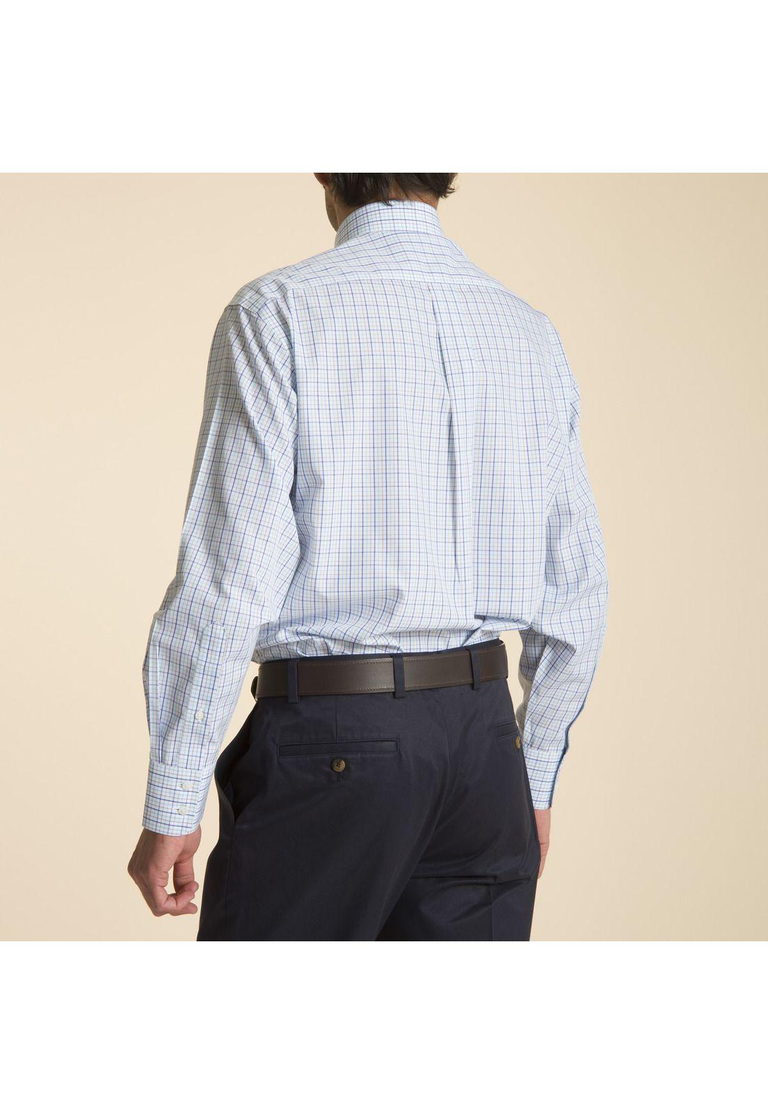 Camisa libre de arrugas Azul-2