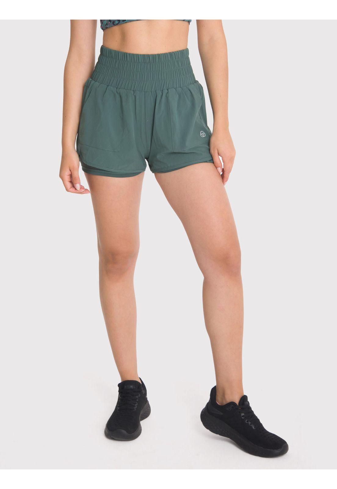 Short deportivo Mujer Pocket Verde-3