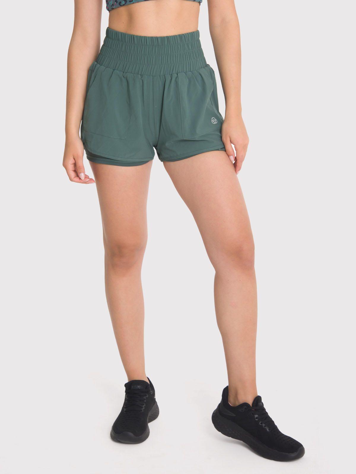 Short deportivo Mujer Pocket Verde-3