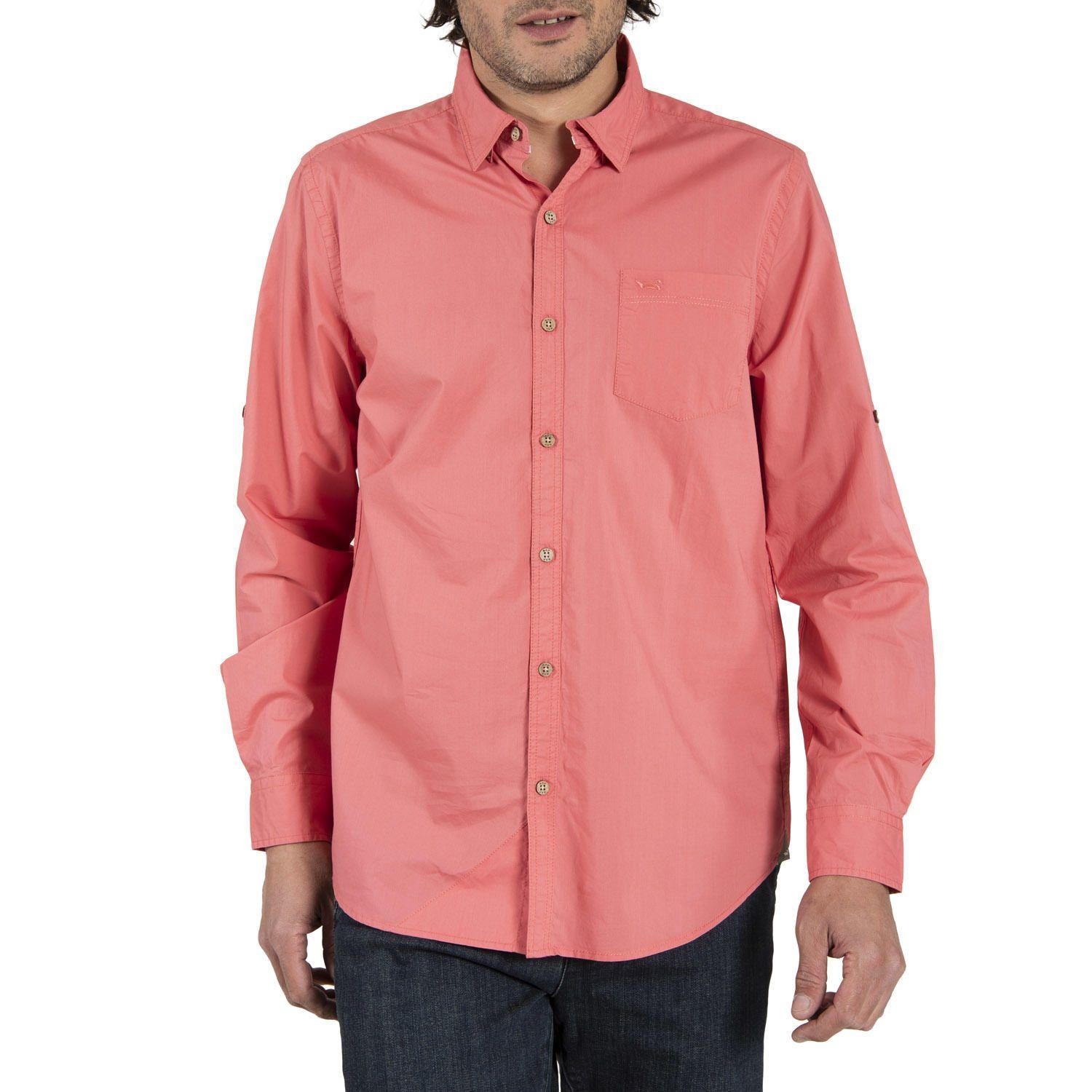 Camisa Algodón Organico Masculino Galiton Coral Rockford-0
