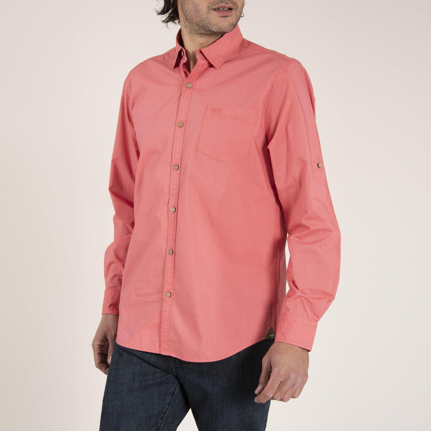 Camisa Algodón Organico Masculino Galiton Coral Rockford-1
