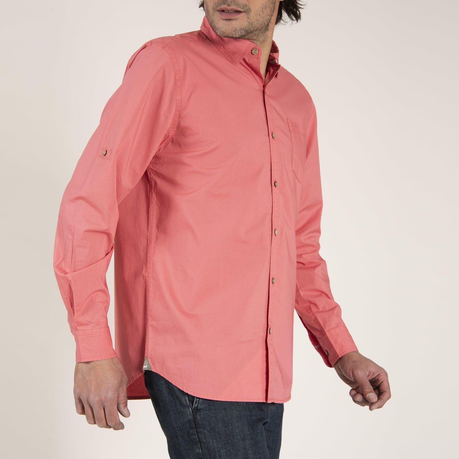 Camisa Algodón Organico Masculino Galiton Coral Rockford-2