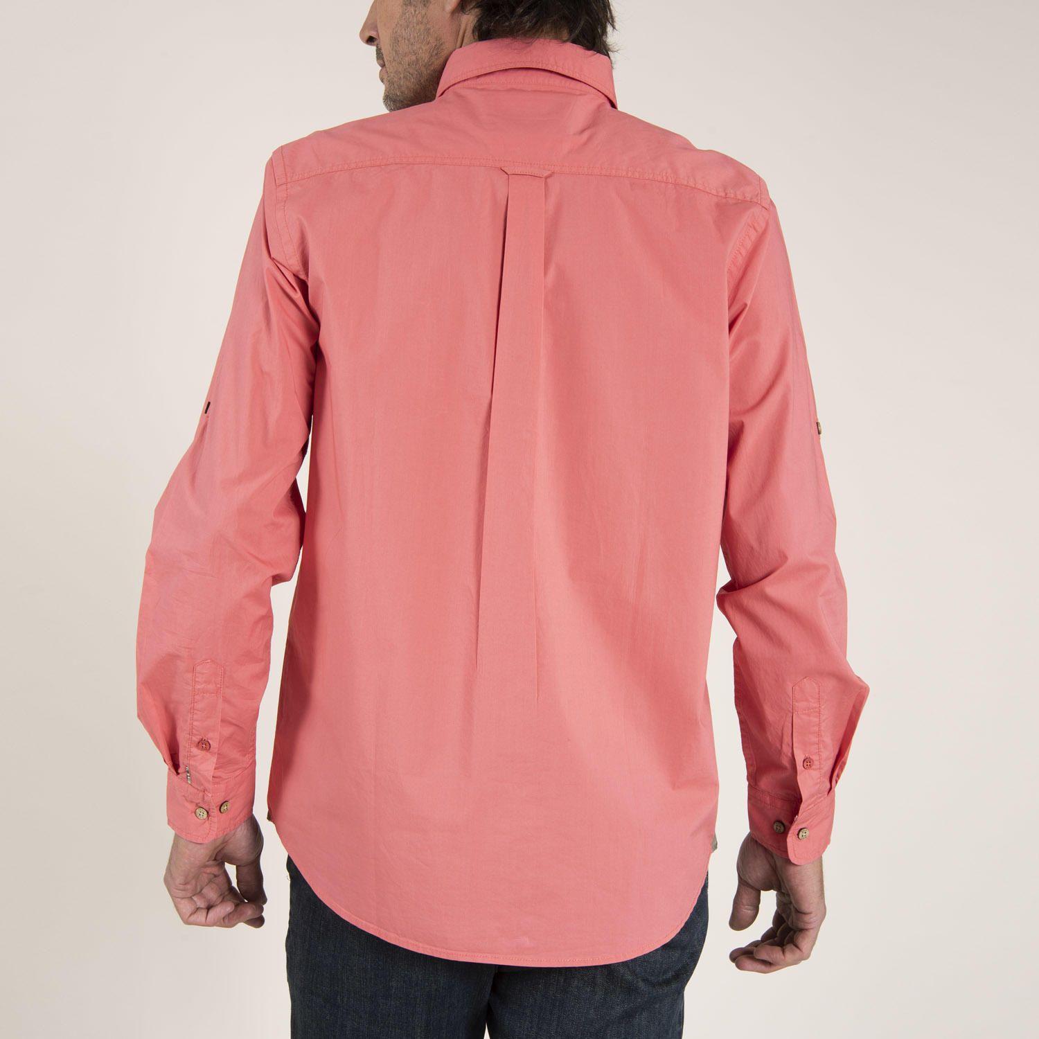 Camisa Algodón Organico Masculino Galiton Coral Rockford-3