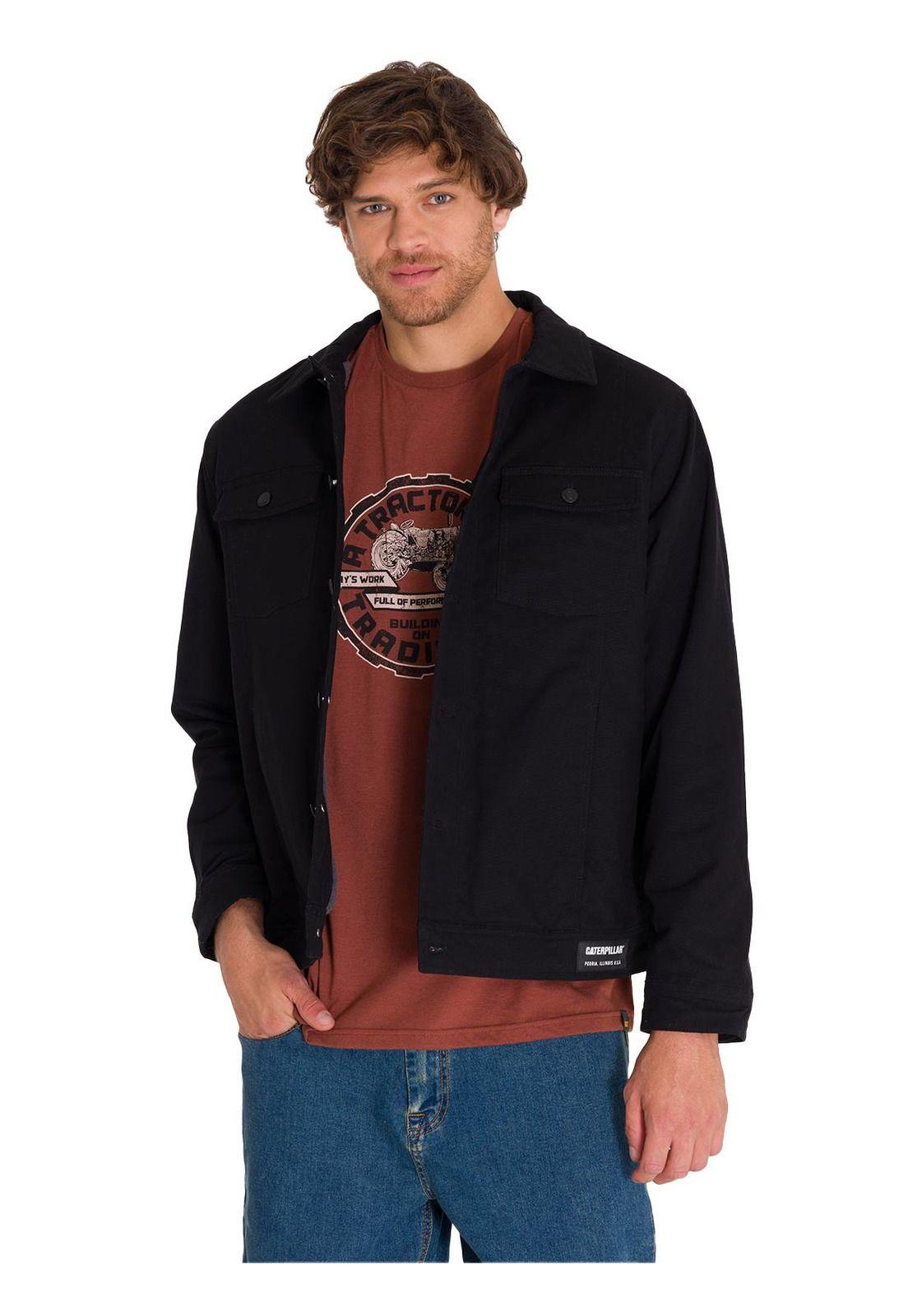 Chaqueta Casual Trucker Hombre Negra-0