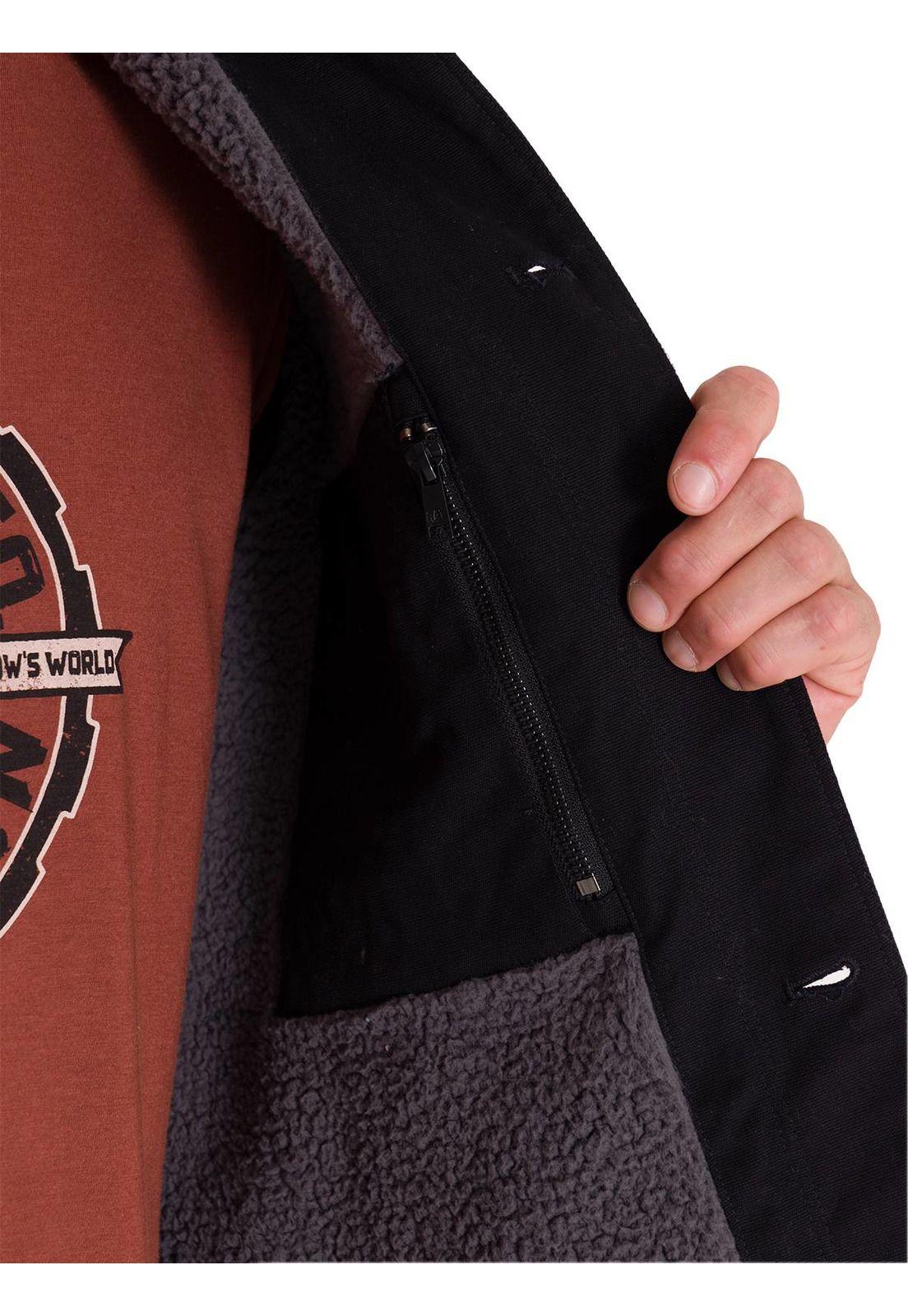 Chaqueta Casual Trucker Hombre Negra-5