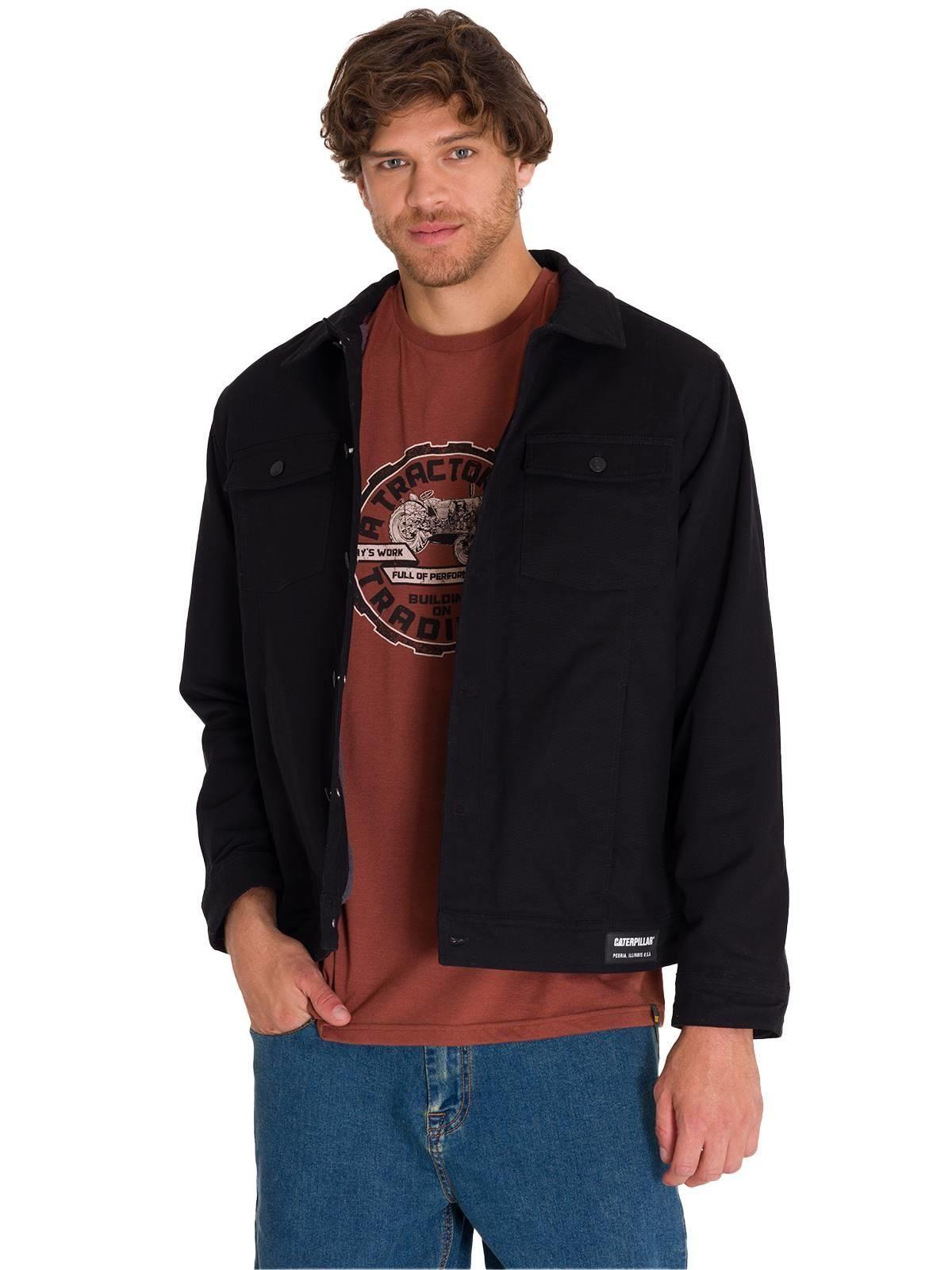 Chaqueta Casual Trucker Hombre Negra-0