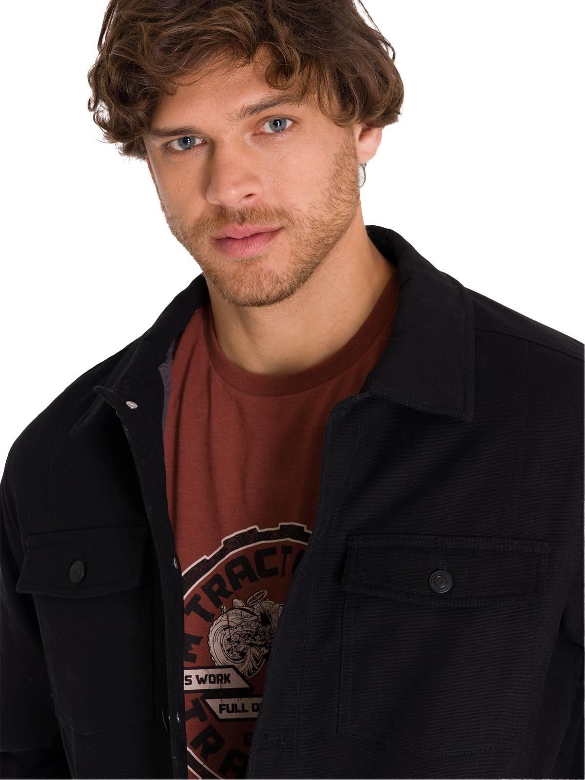 Chaqueta Casual Trucker Hombre Negra-4