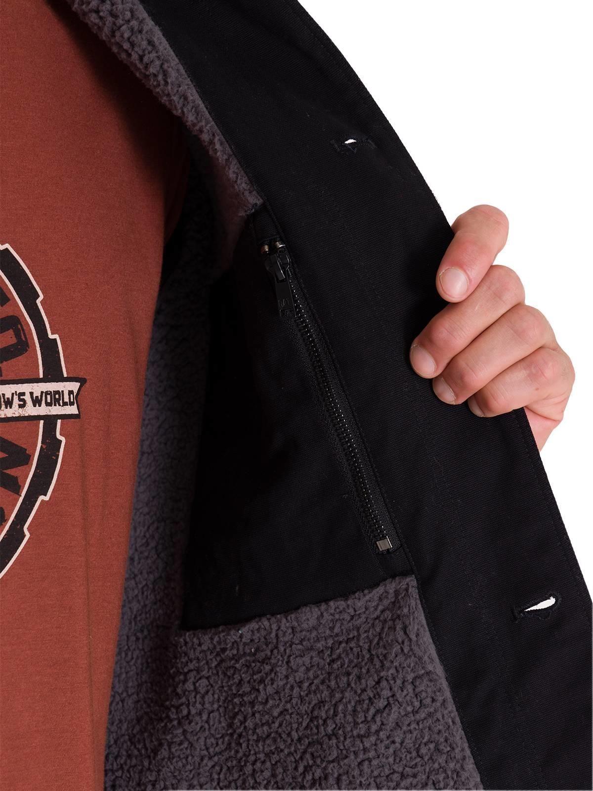 Chaqueta Casual Trucker Hombre Negra-5