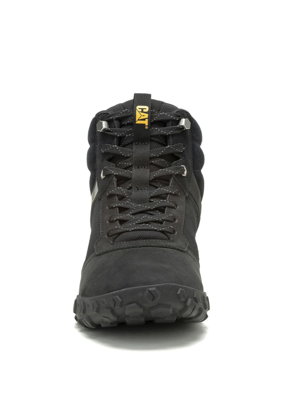 Zapatilla C/Caña Cuero Hombre Hex Ready Mid Negro-4