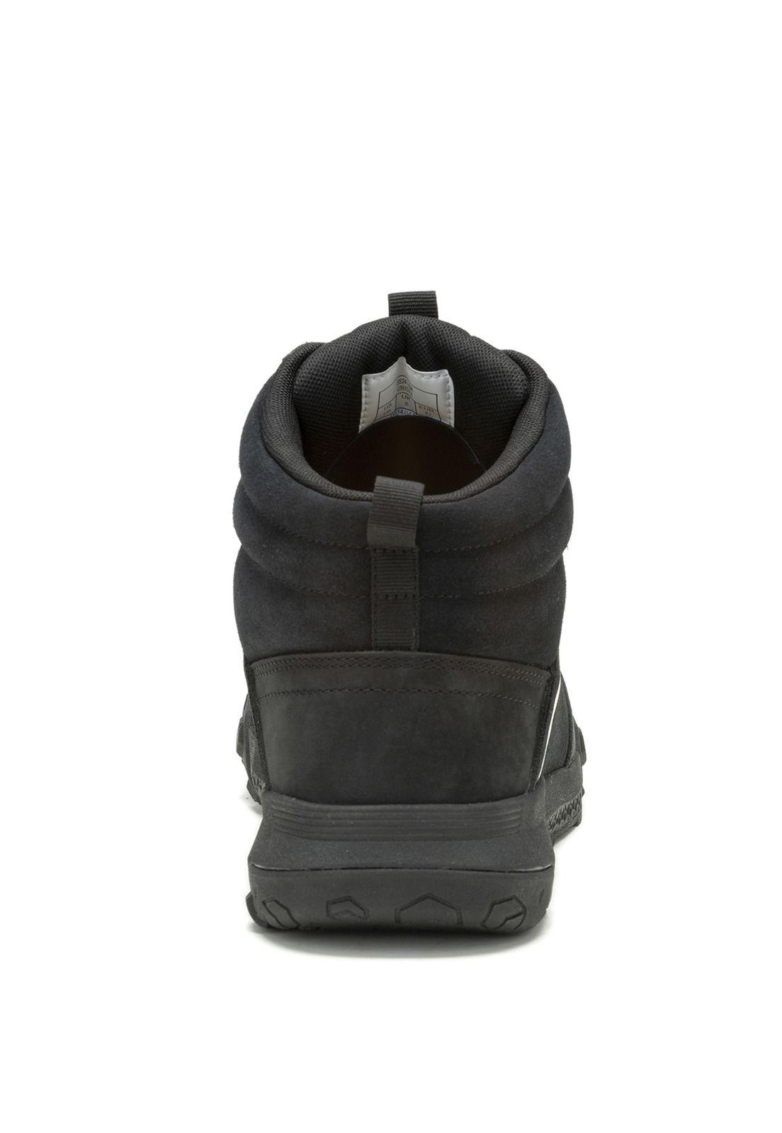 Zapatilla C/Caña Cuero Hombre Hex Ready Mid Negro-5