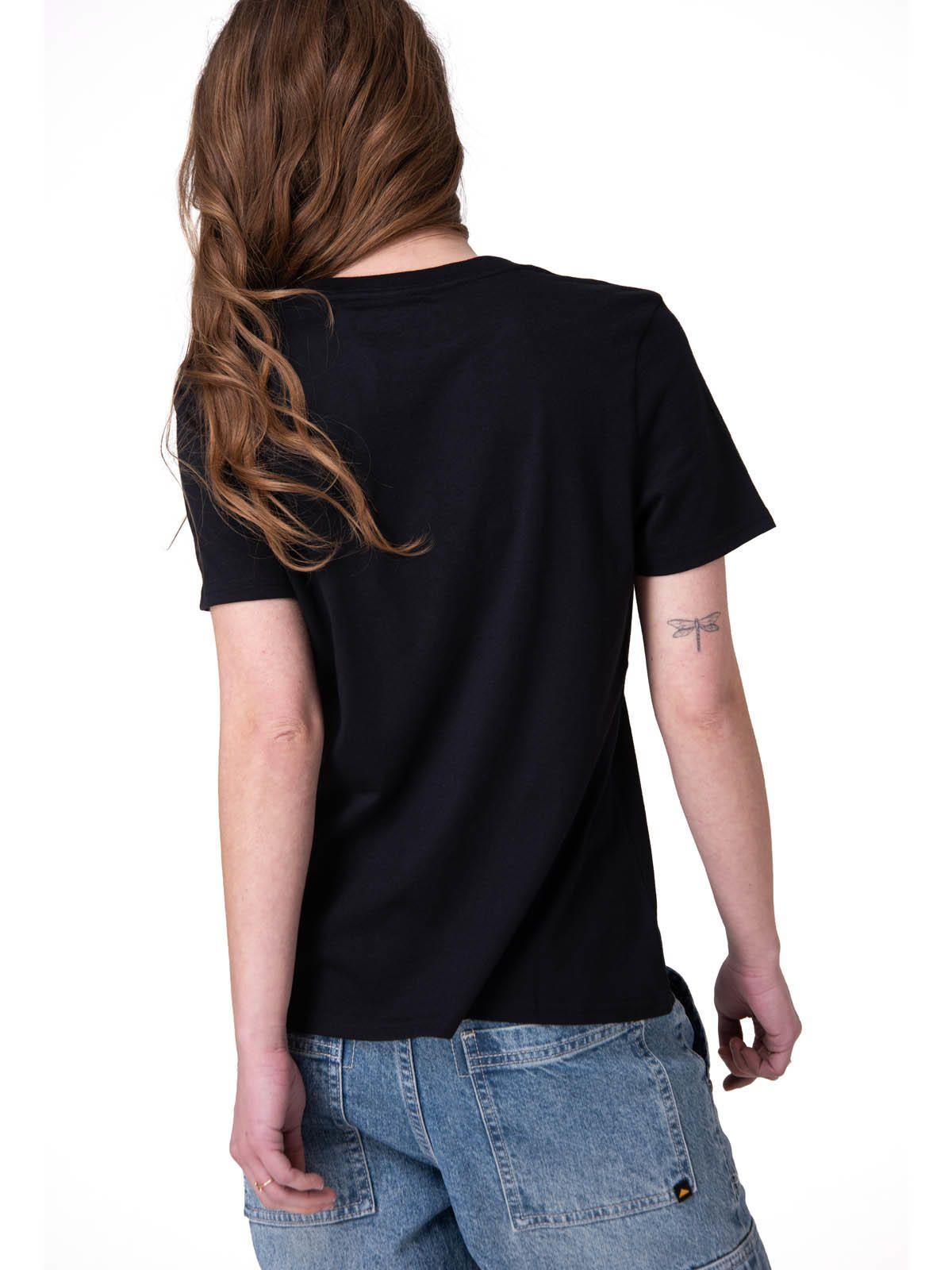 Polera Manga Corta Cat Logo Tee Mujer Negro-1