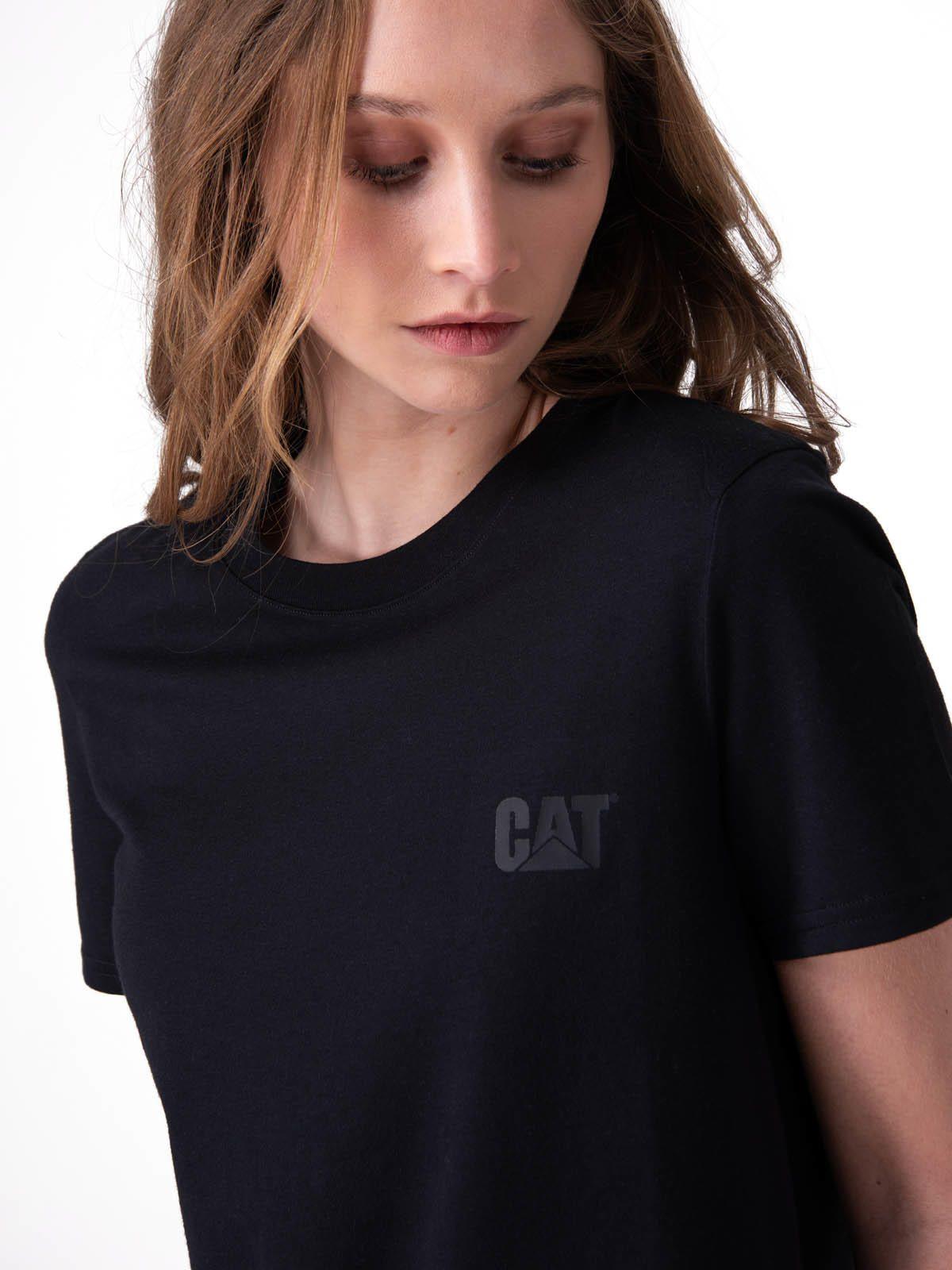 Polera Manga Corta Cat Logo Tee Mujer Negro-3