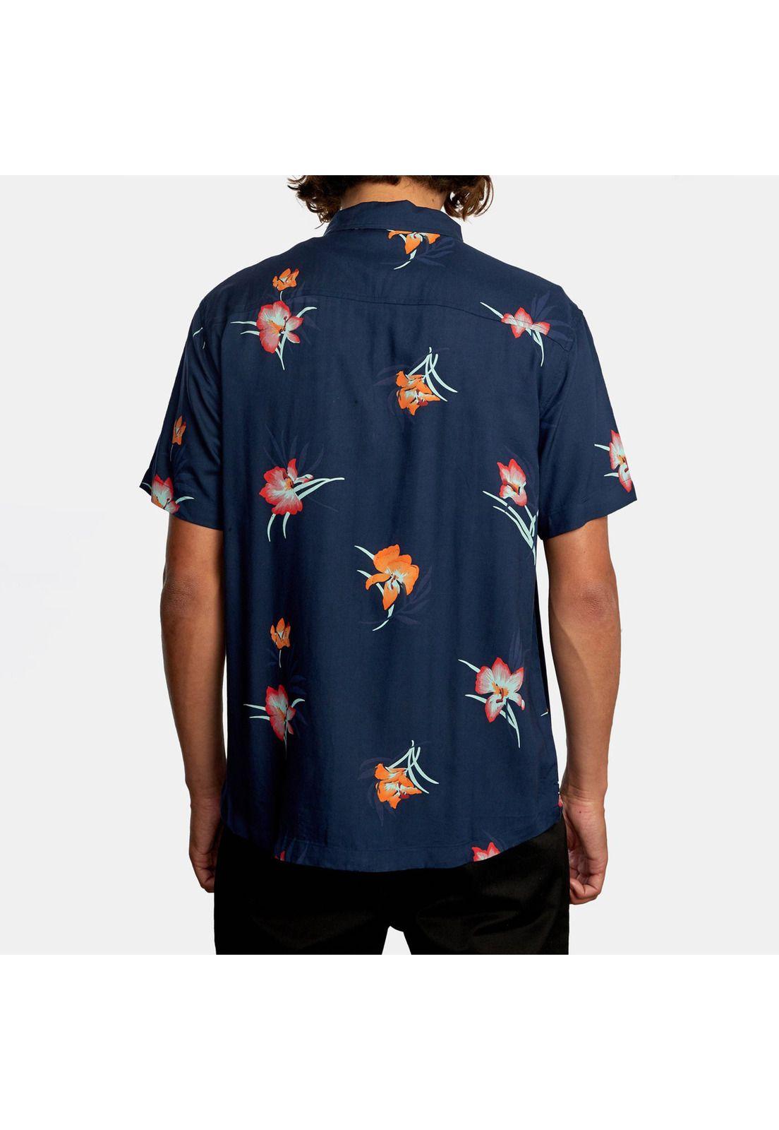 Camisa M/C Hombre Cliffs Floral Azul-1