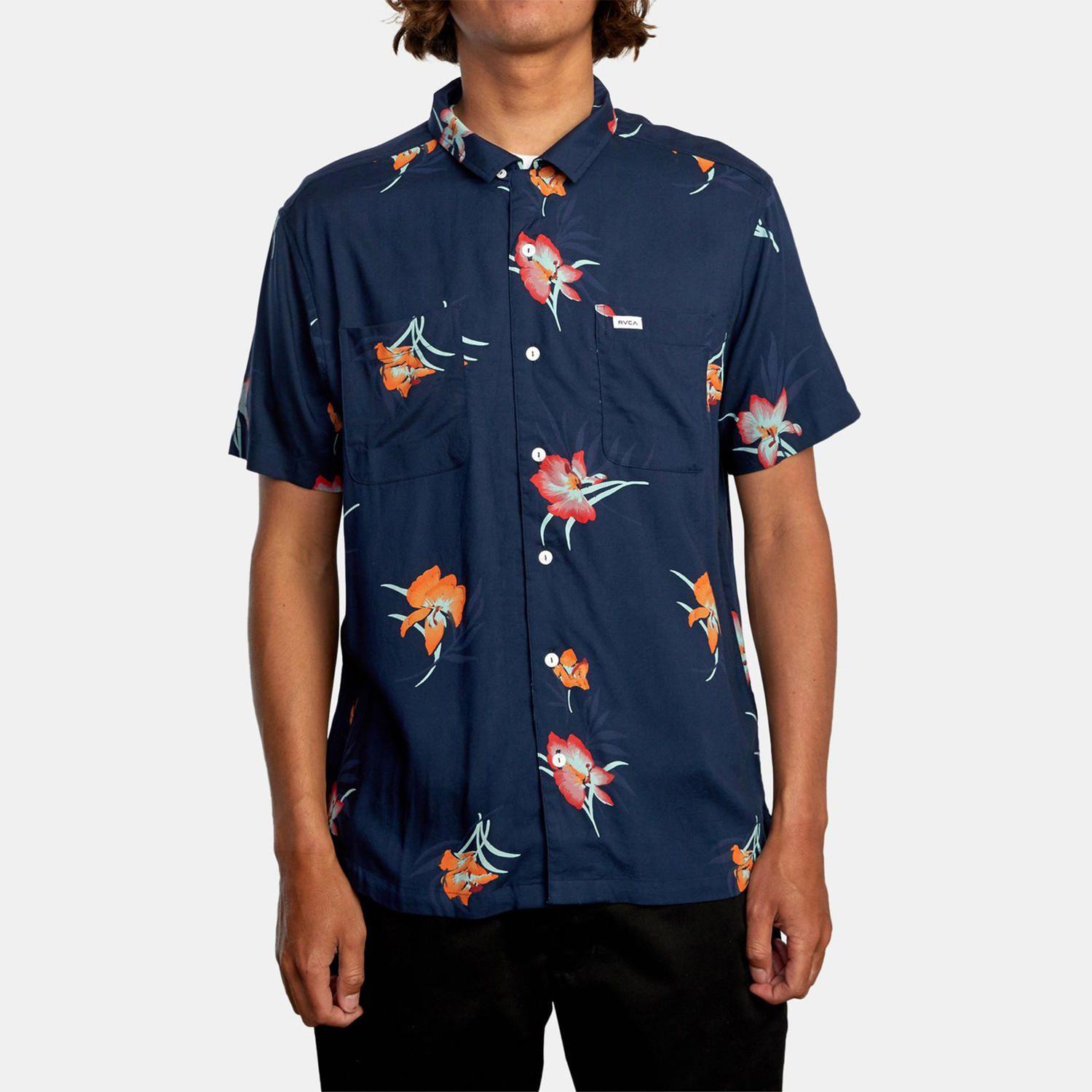 Camisa M/C Hombre Cliffs Floral Azul-0