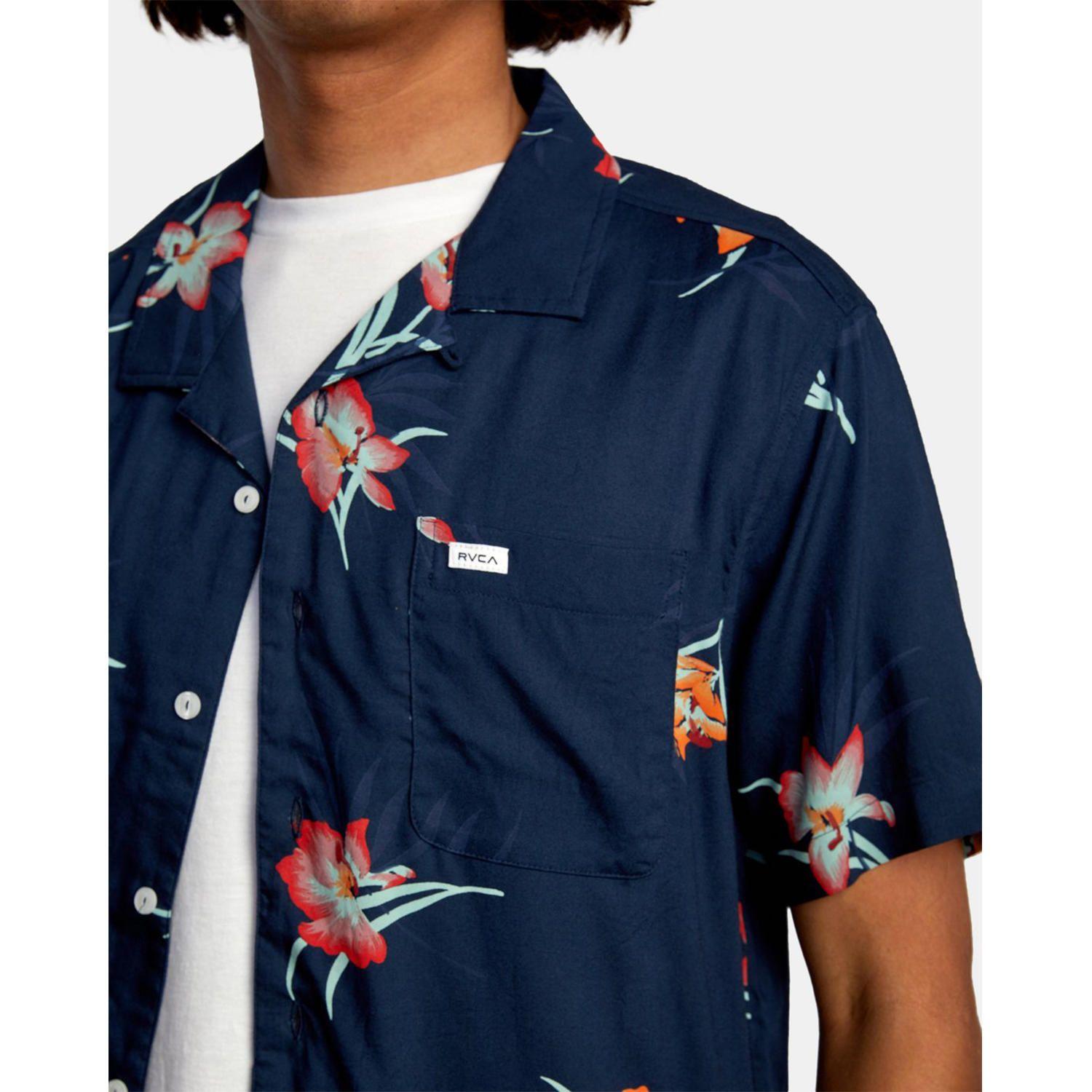 Camisa M/C Hombre Cliffs Floral Azul-2