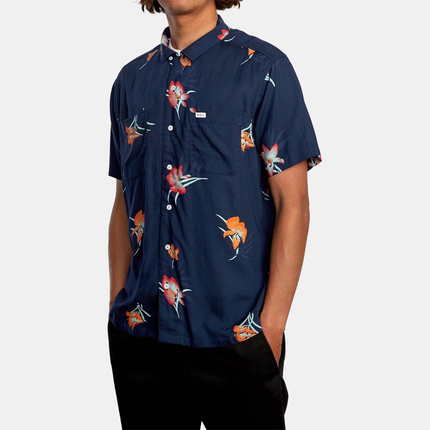 Camisa M/C Hombre Cliffs Floral Azul-3