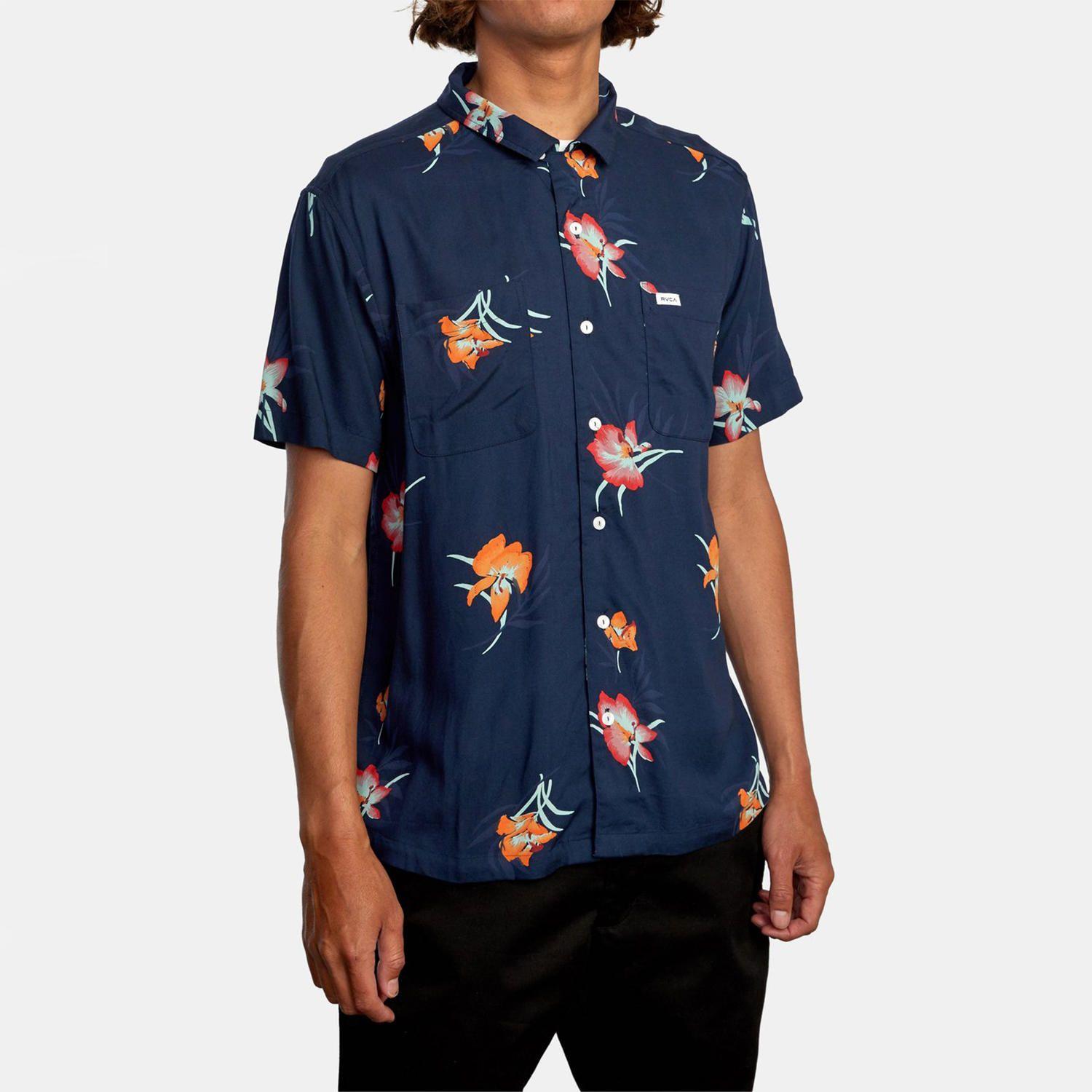 Camisa M/C Hombre Cliffs Floral Azul-4