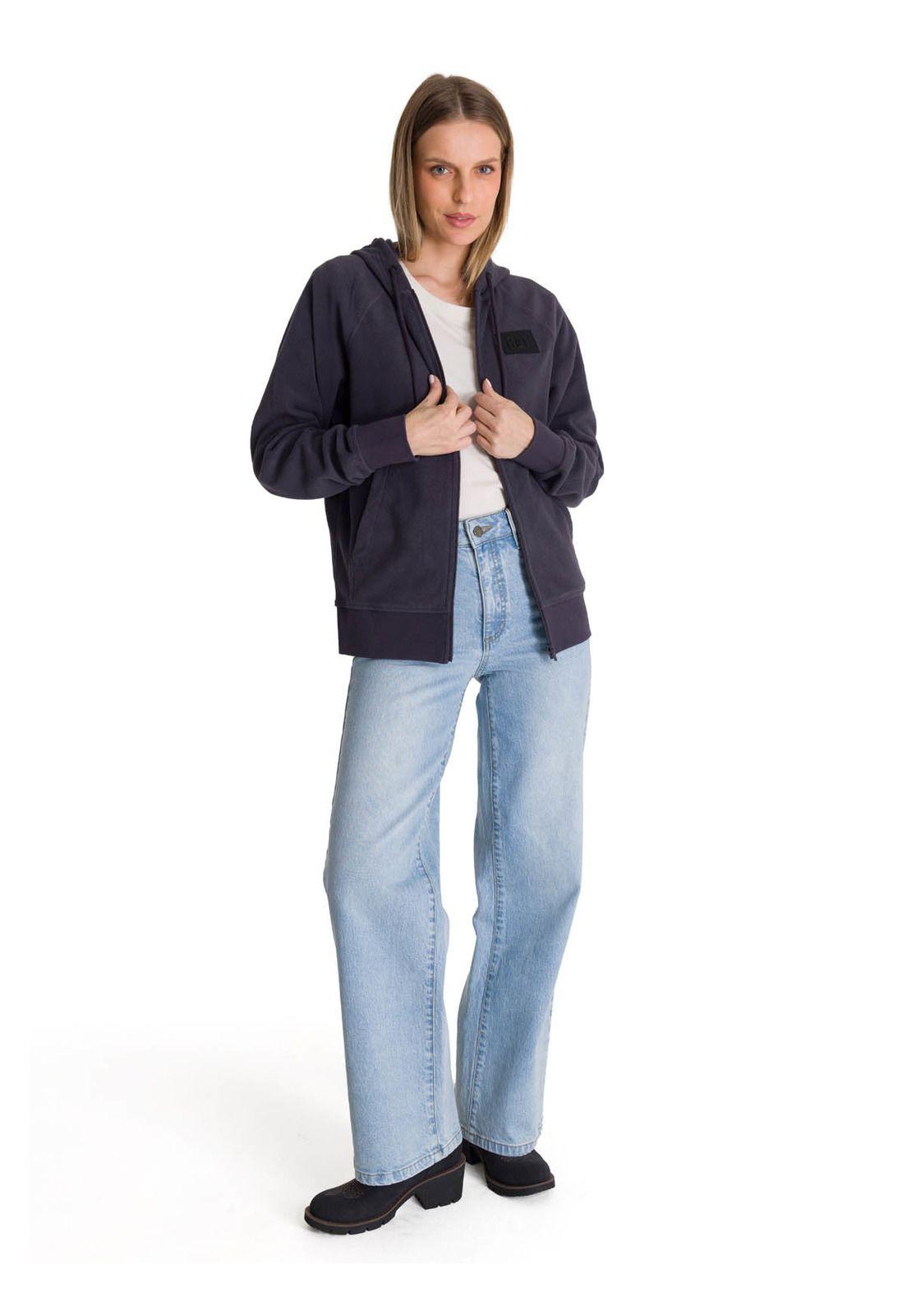 Polerón Microfleece Full Zip Mujer Gris-5