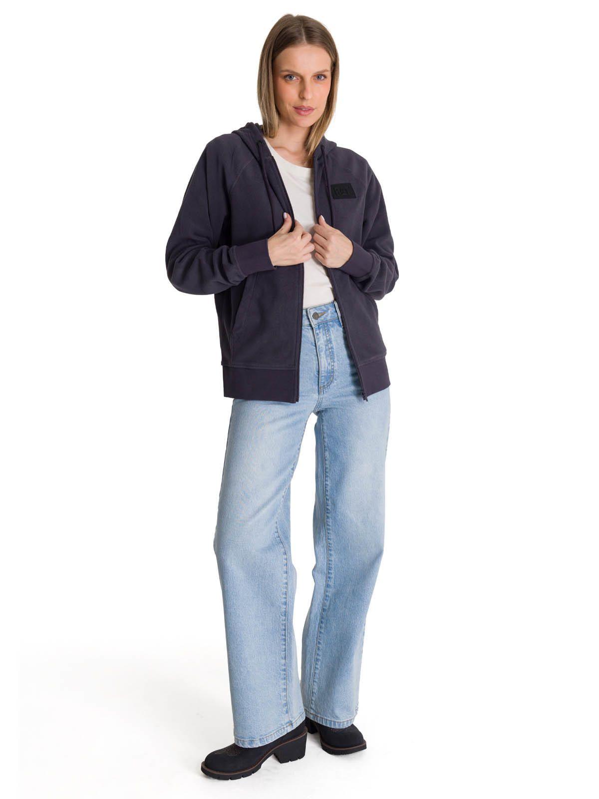 Polerón Microfleece Full Zip Mujer Gris-5