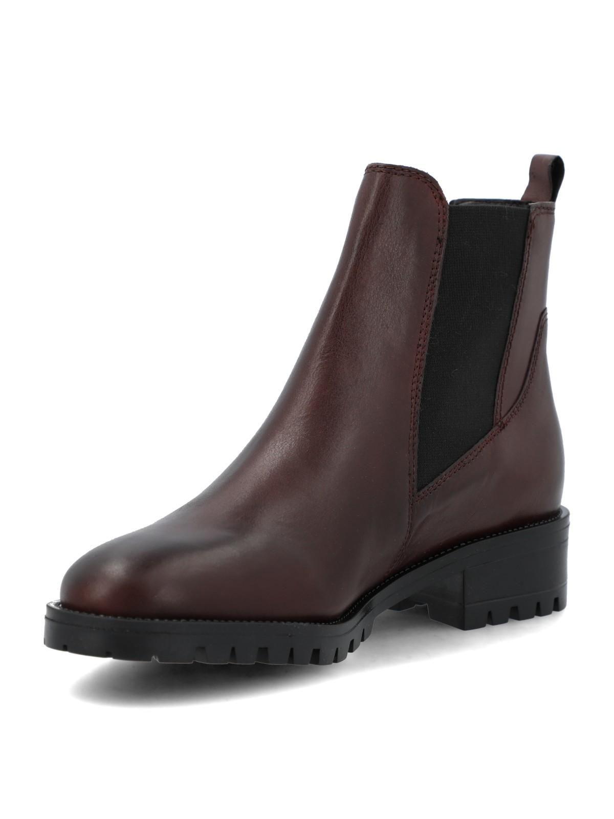 Botin Cuero Mujer Carmeli Burdeo-4