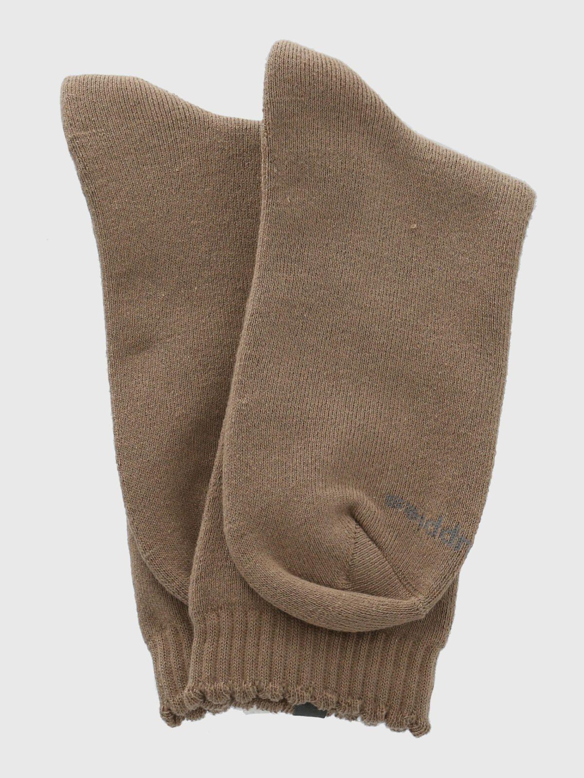Calcetin Algodón Mujer Heavy Simple Café-2