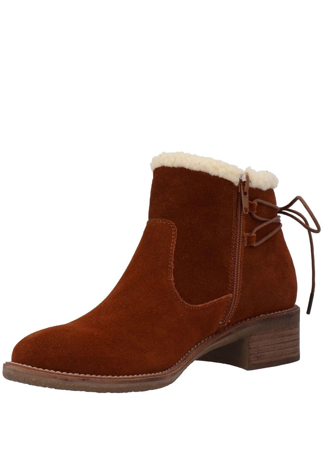 Botin Mujer Cuero Kris Café-3