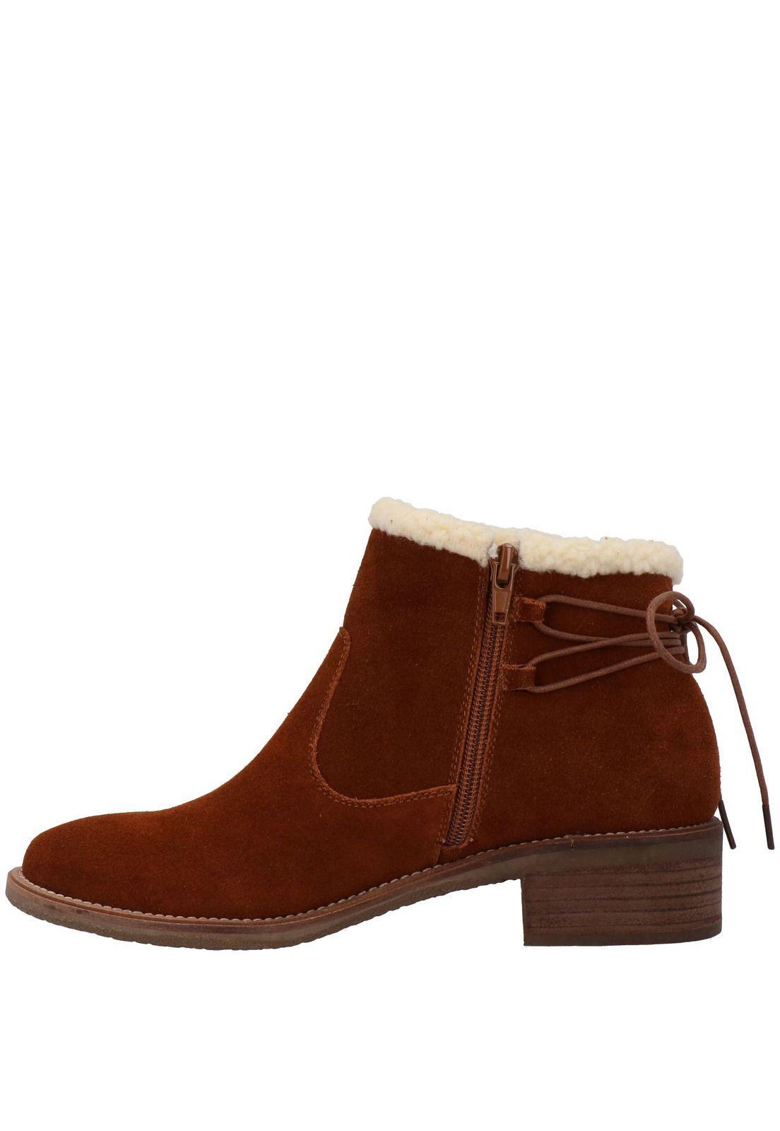 Botin Mujer Cuero Kris Café-4