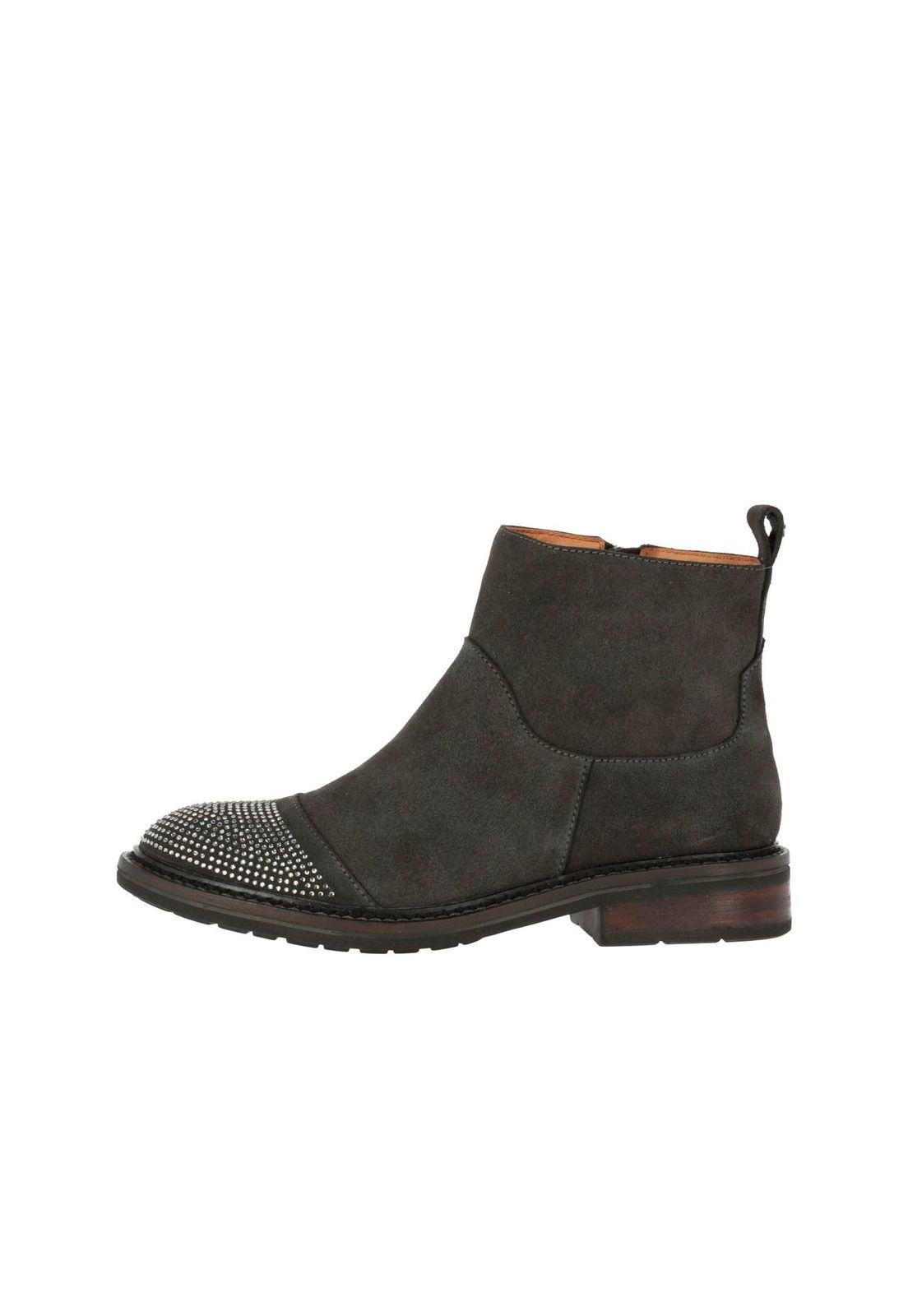 Botin Cuero Mujer Ewell Gris-2