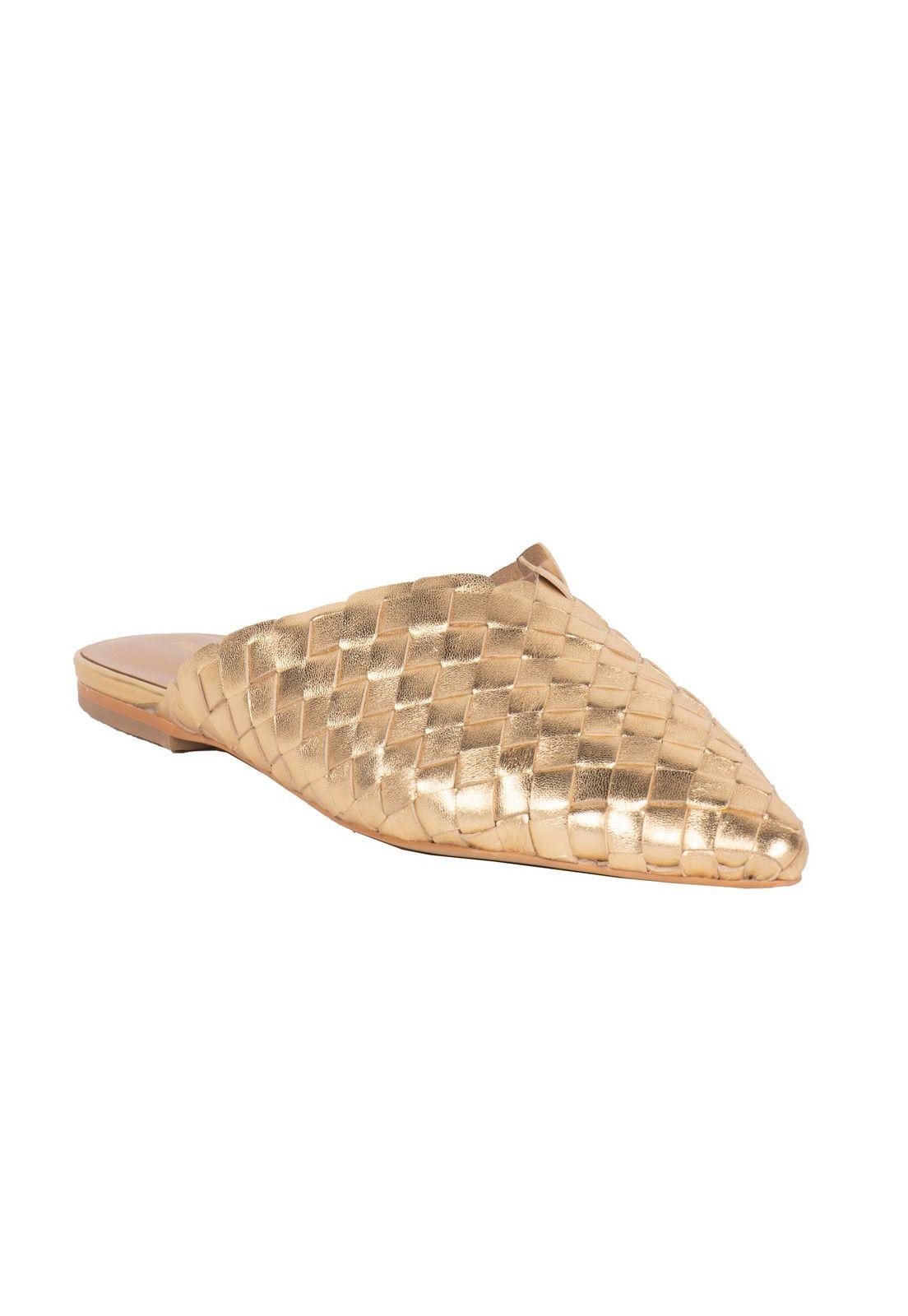 Sueco Mujer Cuero Mali Dorado-0