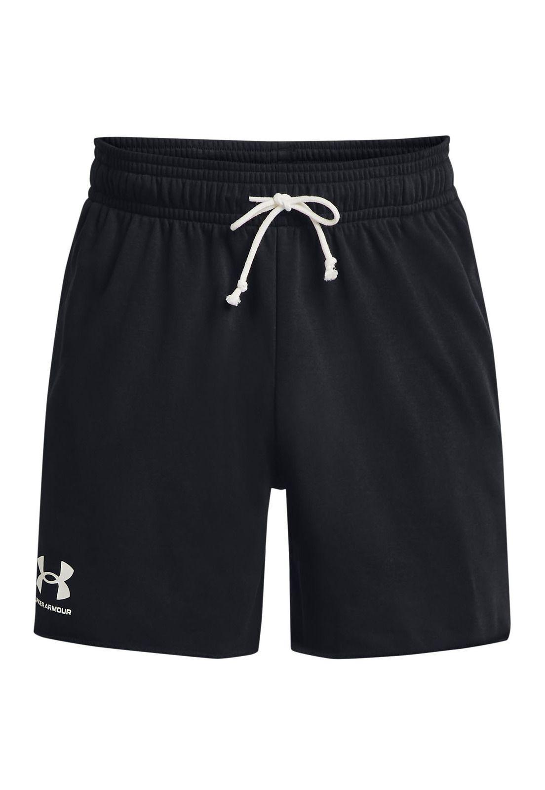 Shorts Rival Terry de 6" para hombre Negro-0